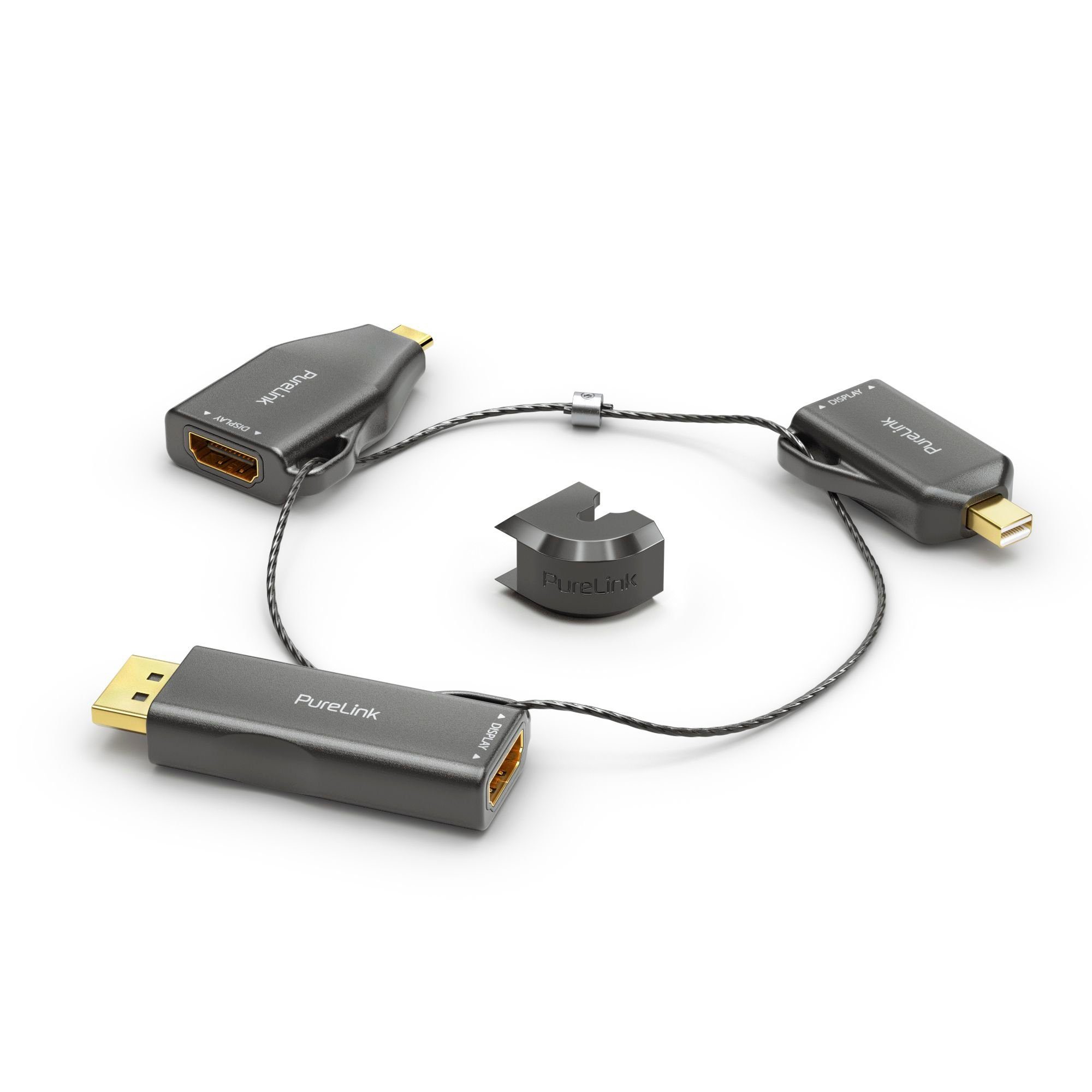 PureLink 4K HDMI Adapterring mit drei Adaptern (mini DP, DP und USB-C Stecker Video-Adapter