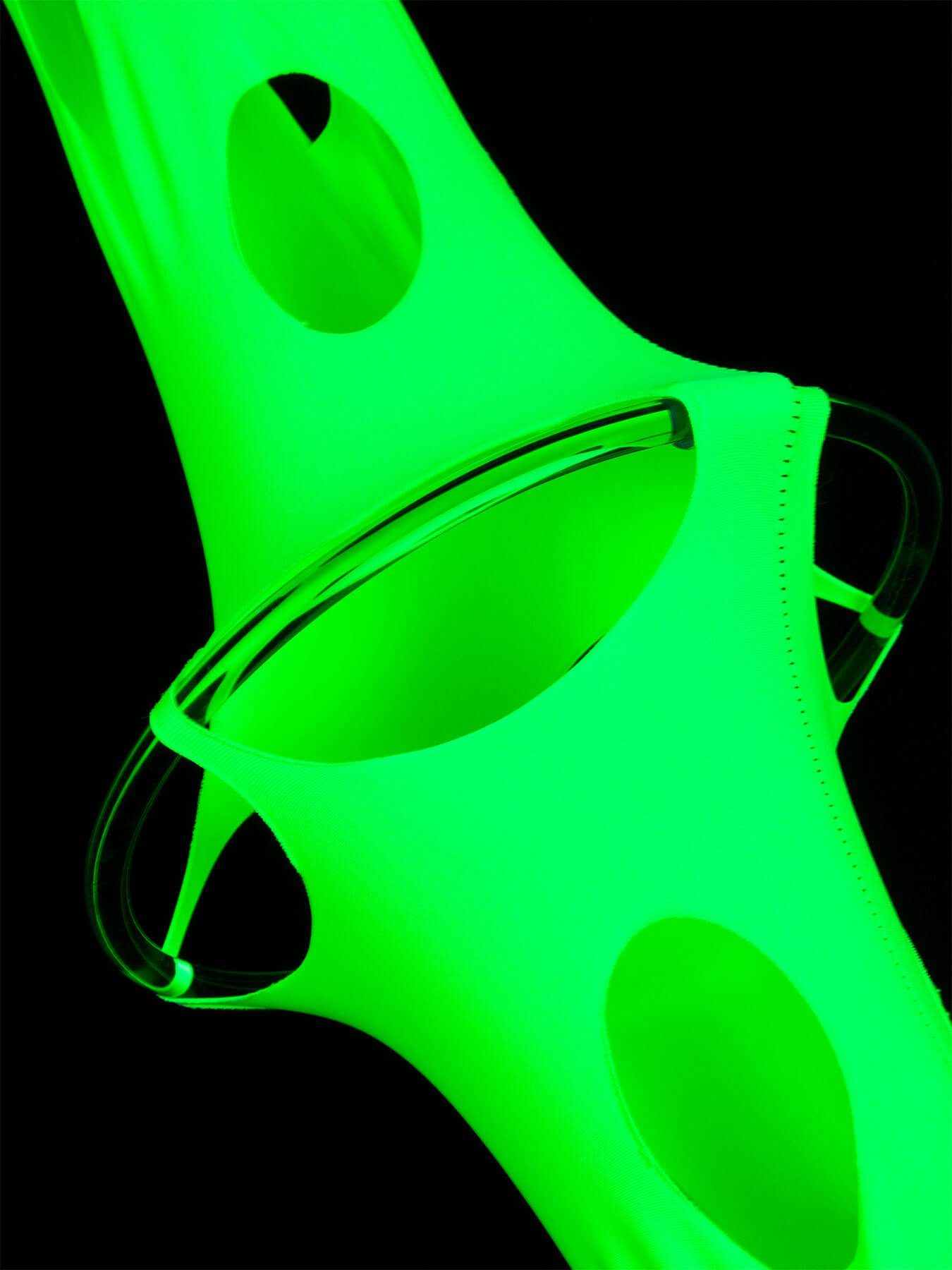 PSYWORK Wanddekoobjekt 2,50m Schwarzlicht leuchtet "Neon 25cm, Schwarzlicht unter Objekt Deko Psy UV-aktiv, Tentakel Gelb", Ø