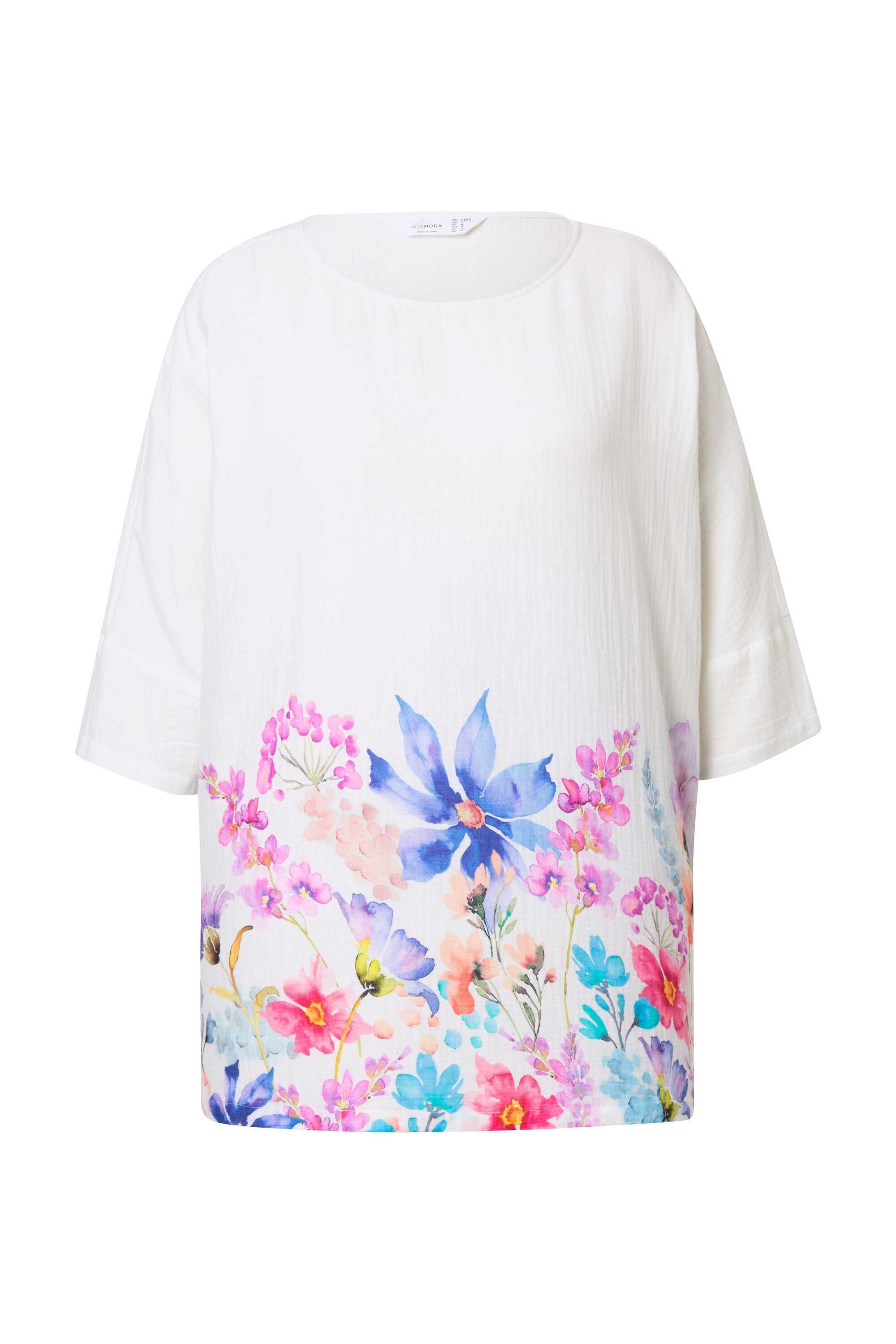 MIAMODA Longbluse Bluse oversized Musselin Blüten günstig online kaufen