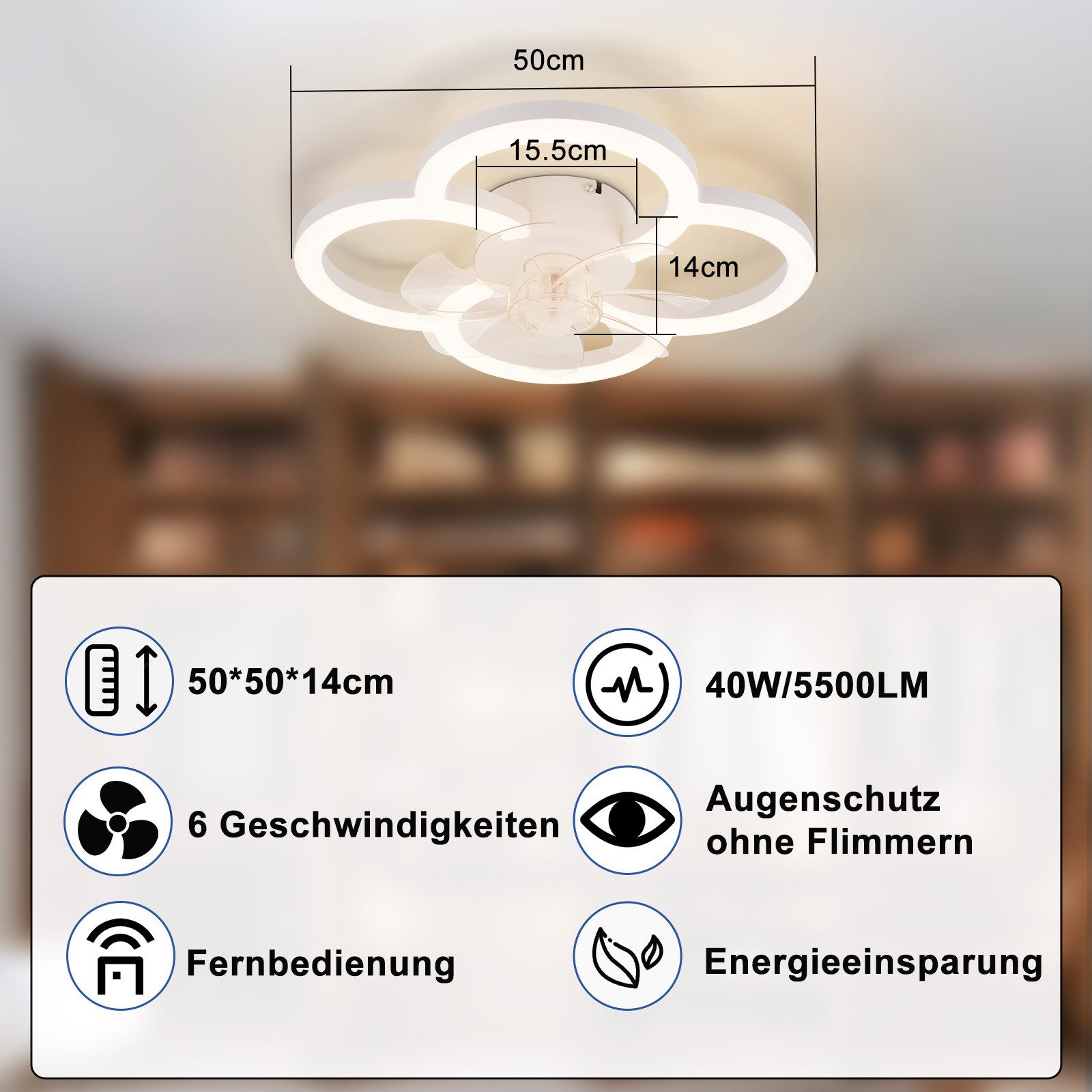 ZMH Deckenventilator Mit Beleuchtung Leise 6-Gang günstig online kaufen