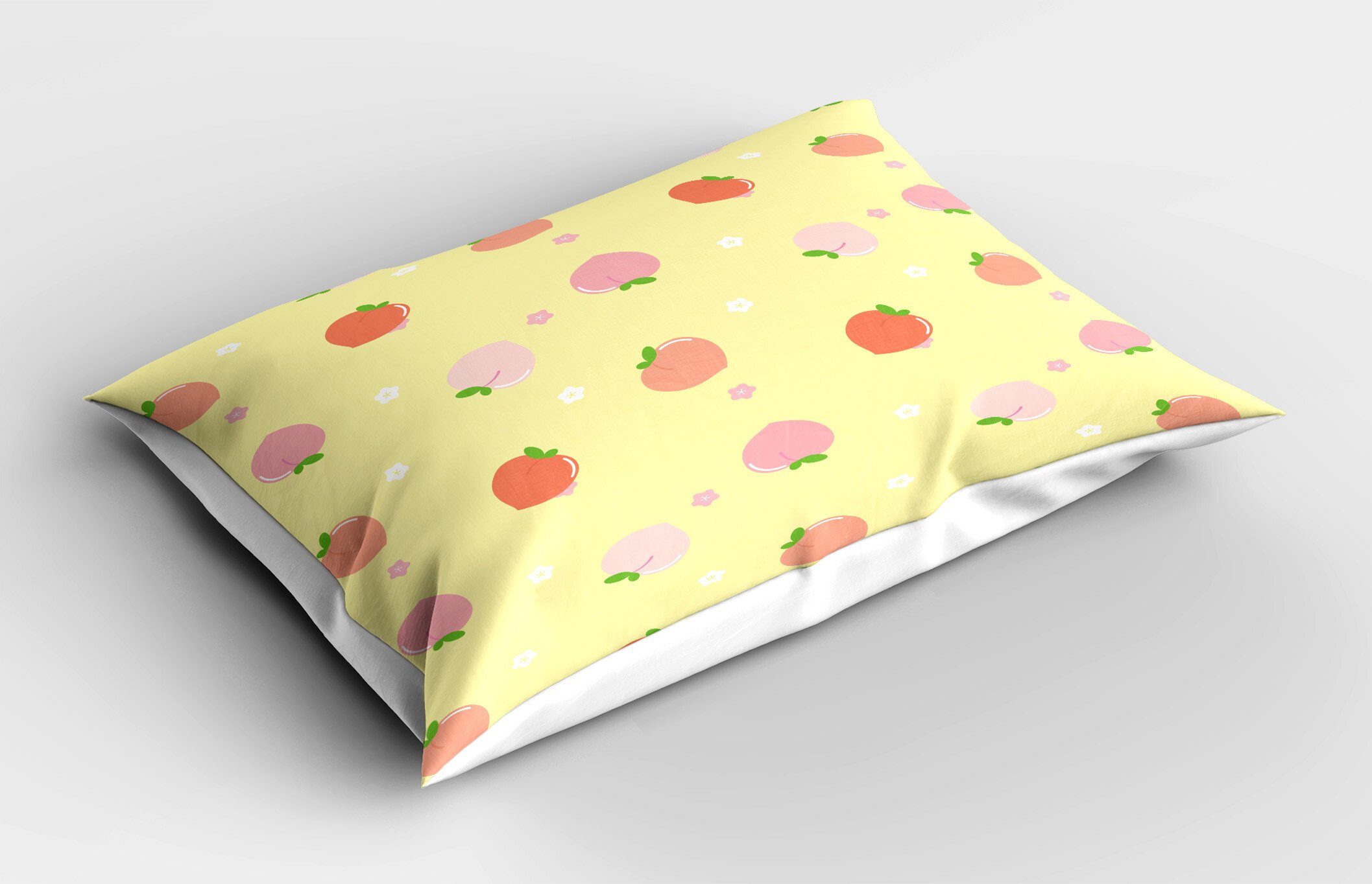 Abakuhaus Blossom Obst Dekorativer Queen Stück), Farben mit Peach Size (1 Kopfkissenbezug, Kissenbezüge Gedruckter