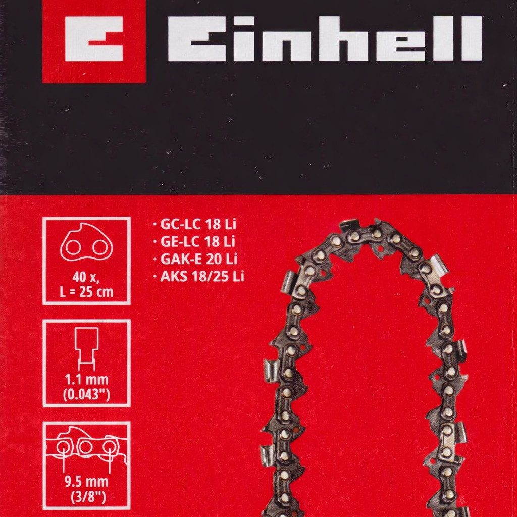 Einhell Akku-Kettensäge Sägekette 25cm, 3/8", 40 TG, 1,1 mm GE-LC 18/25 Li, GE-LC 18/25 Li