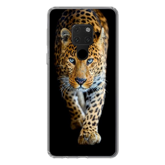 MuchoWow Handyhülle Leopard - Tiere - Porträt - Wildtiere - Schwarz Phone Case Handyhülle Huawei Mate 20 Silikon Schutzhülle