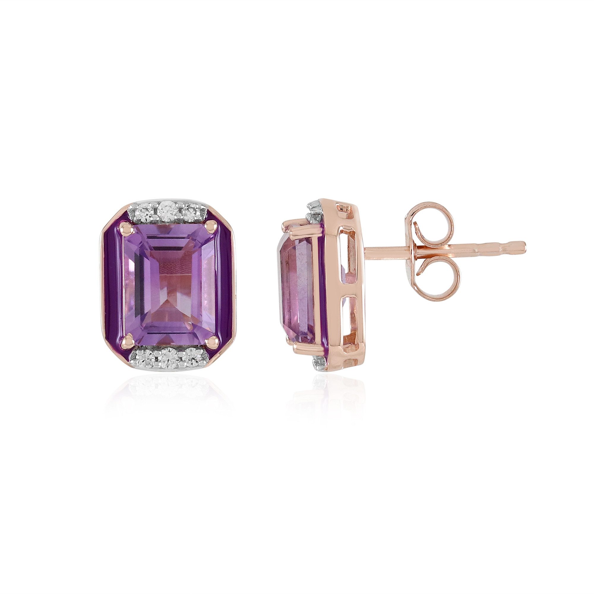 Ohrring-Set Cavill Ohrringe Lavendel Amethyst 3,14 ct Silber rosévergoldet Damen
