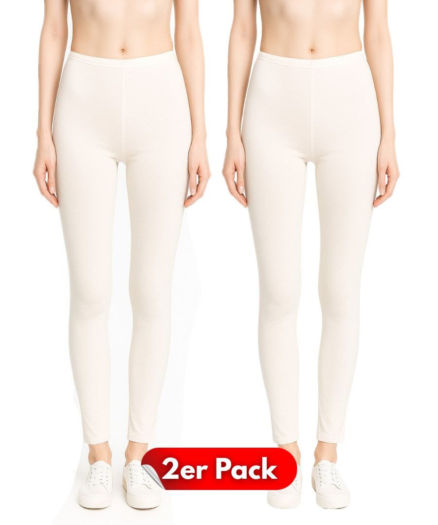dy_mode Леггинсы 2er-Pack Damen Леггинсы mit Gummibund bequeme Yogaleggings (2er-Pack) mit elastischem Bund, in Unifarbe