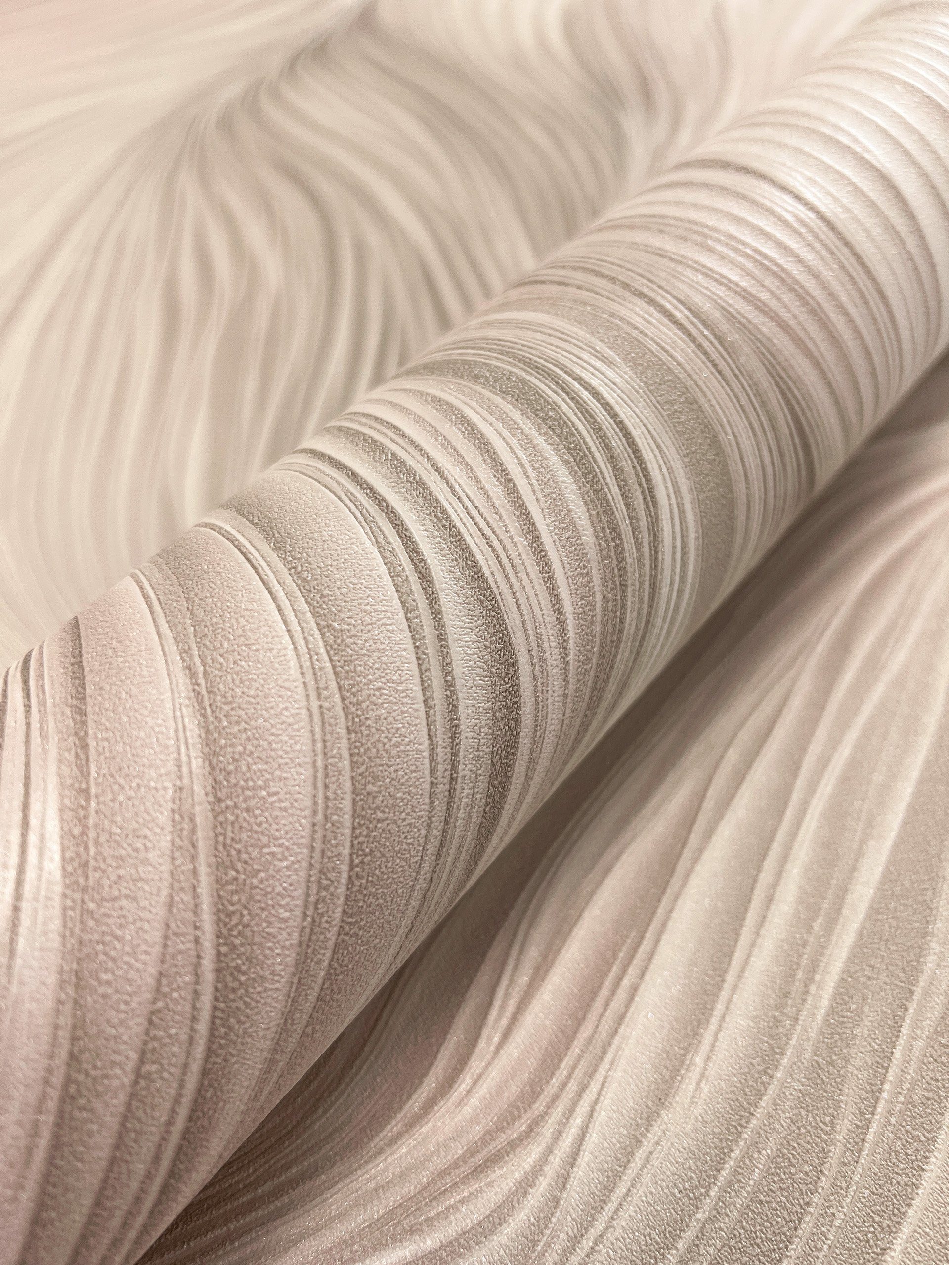 Newroom Vliestapete Kady Rosa Tapete Mustertapete Linien, Wellen, Streifen, günstig online kaufen