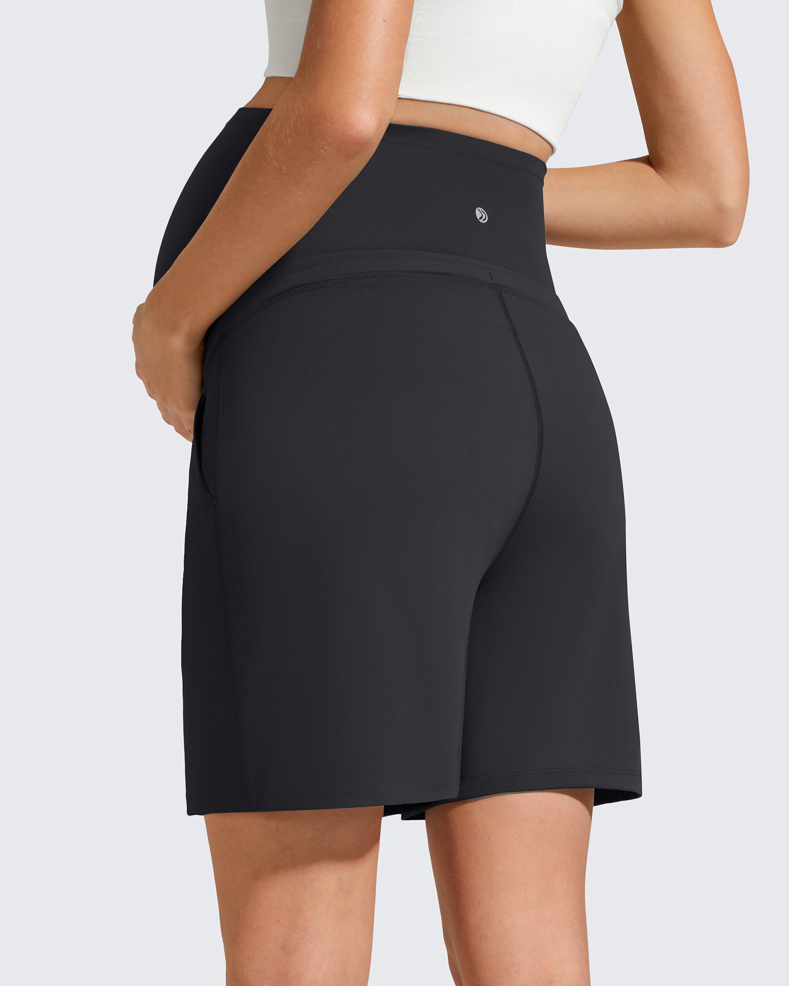 G4Free Umstandsshorts Damen Umstandsbermudas Umstandssweathose Yogashorts Freizeithose EverGoing Stretch-Umstandshosemit Taschen über dem Bauch Kordelzug