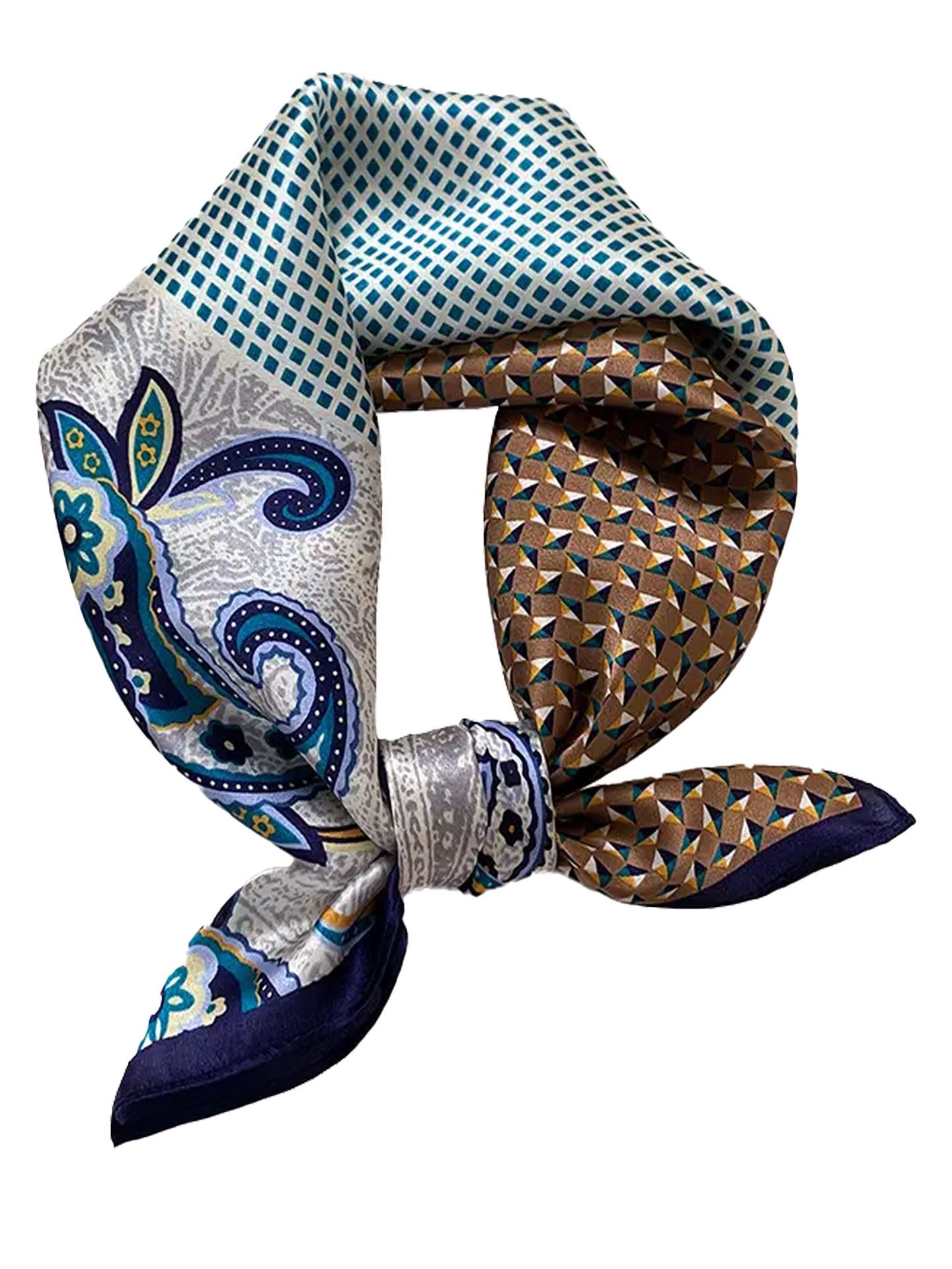 Moschen-Bayern Halstuch Halstuch Damen Herren Nickituch Seidentuch Seidenhalstuch Blau Schwarz