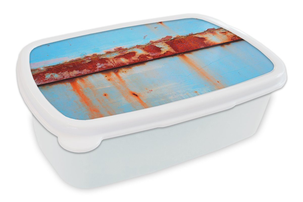 MuchoWow Lunchbox Metalle - Rost - Brotbox Erwachsene, (2-tlg), Brotdose, Kinder und für Jungs weiß und - Kunststoff, für Vintage Stahl, Mädchen