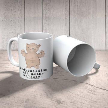 Mr. & Mrs. Panda Tasse Bär Bodybuilding - Weiß - Geschenk, Kondition, Ausdauer, Teetasse, Fi, Keramik, Exklusive Motive