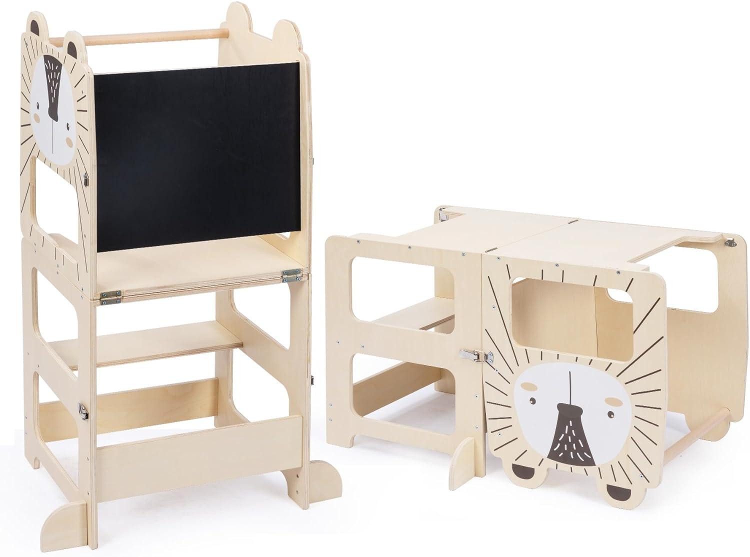 JEOBEST Stehhilfe Kleinkindturm, Lernturm, Stehturm, 3-in-1-Küchenhocker, günstig online kaufen