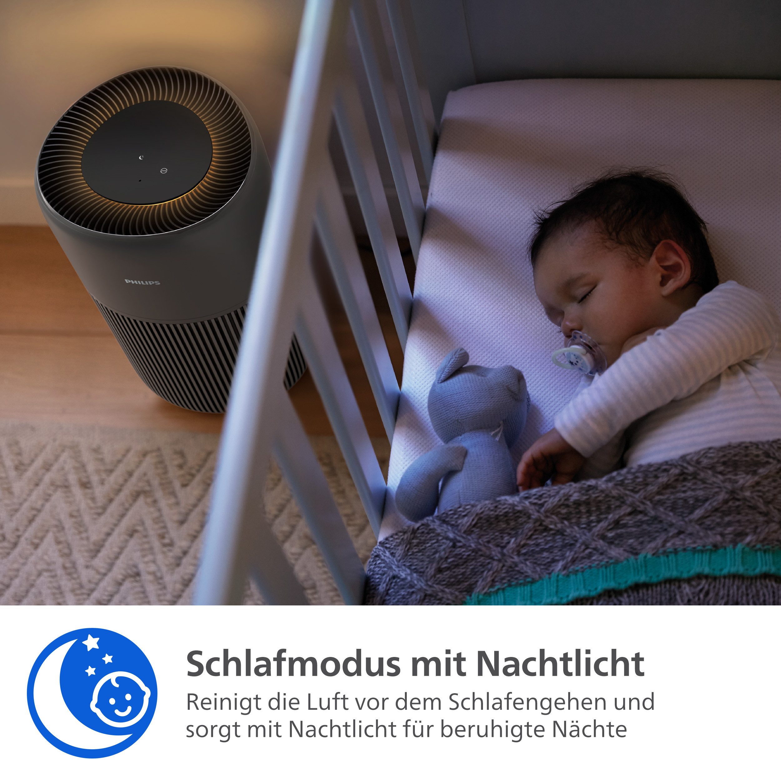 Philips Luftreiniger PureProctect Quiet 2200 Series, Luftreinigungsrate 420 m³/h, für 109 m² Räume, 3-Schichten-HEPA-Filtersystem, mit App Verbindung, leise