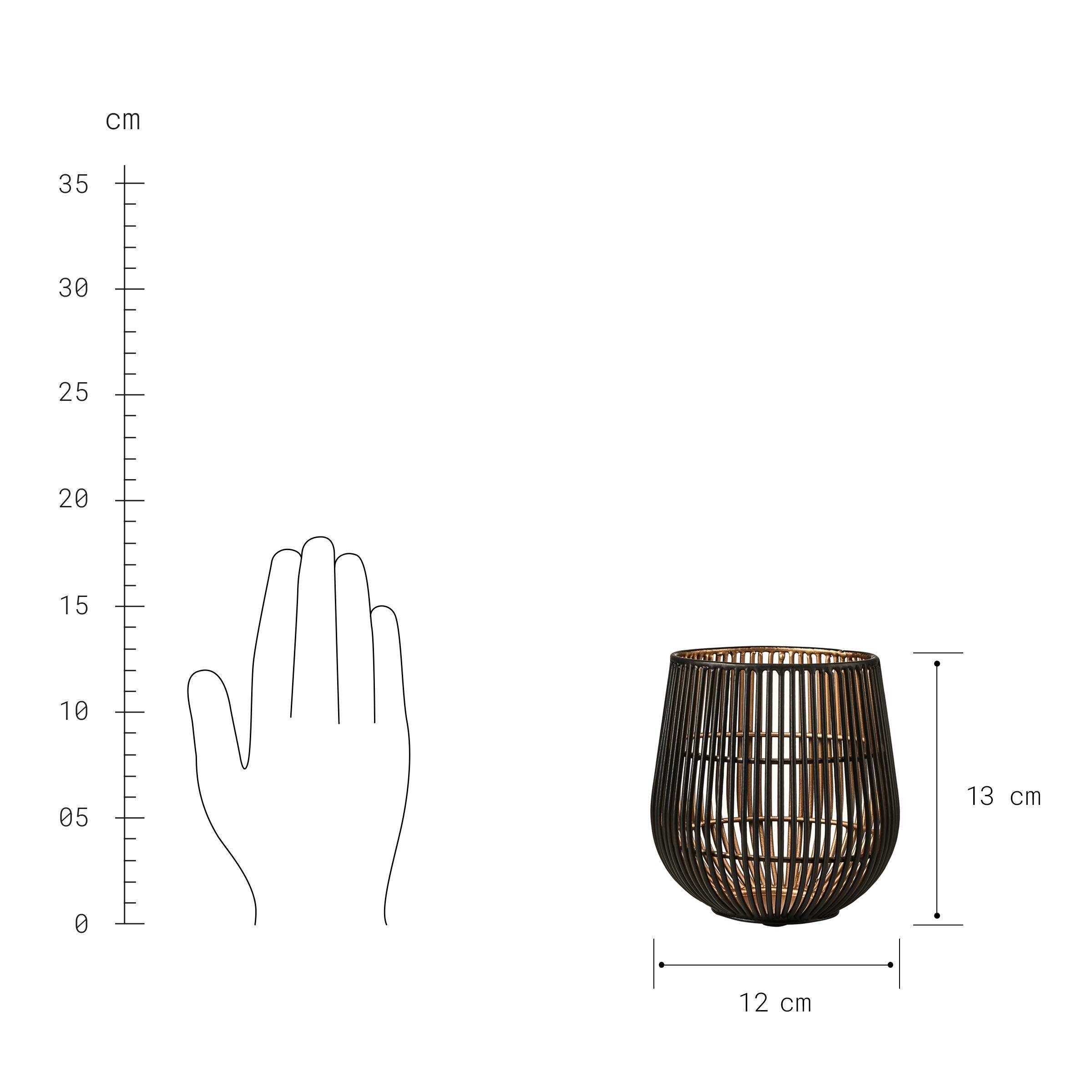 Eisen schwarz-goldener Höhe - aus YOKO Teelichthalter cm Teelichthalter-Set Teelichthalter 13 2-tlg., BUTLERS
