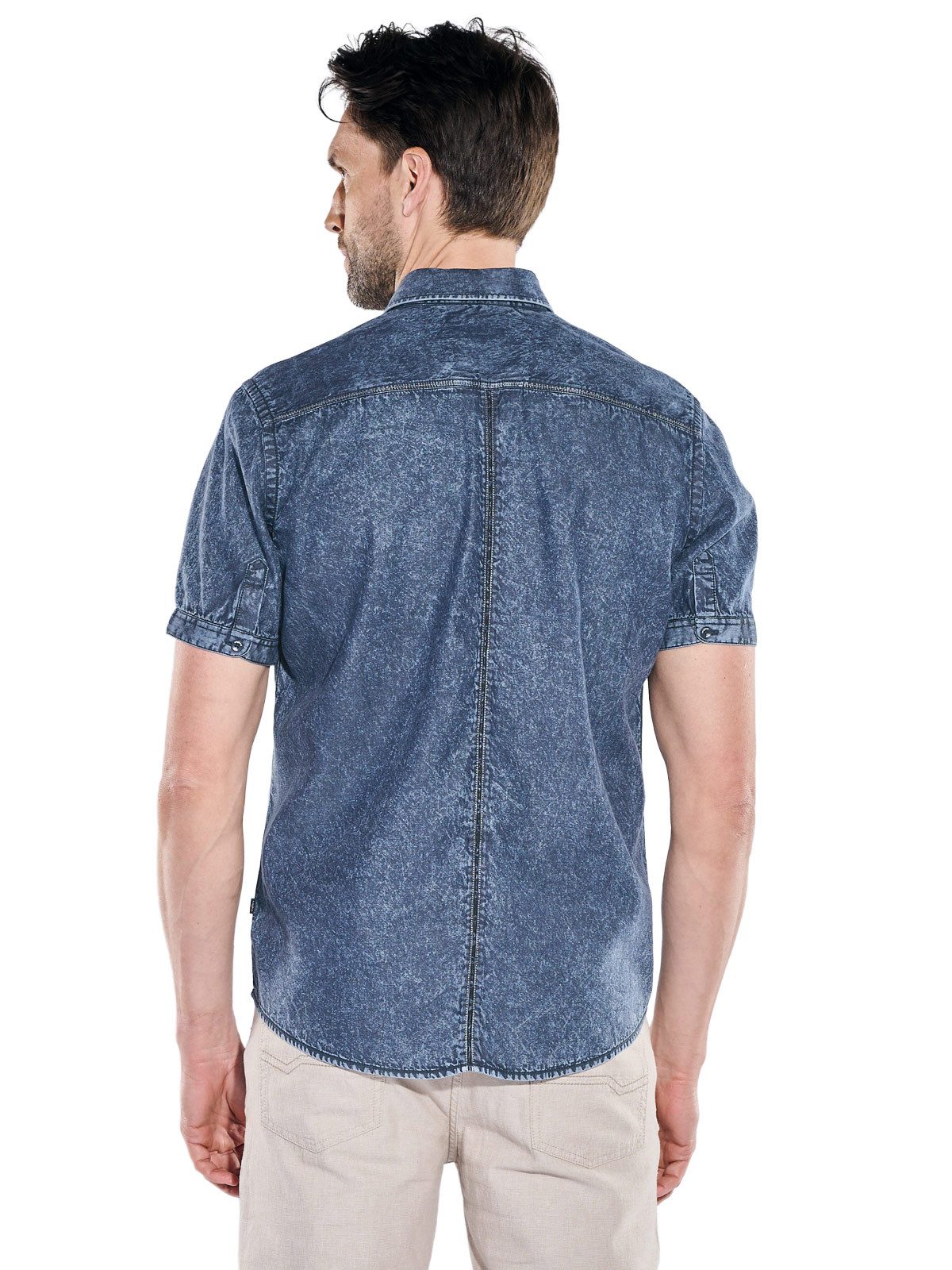 Engbers Kurzarmhemd Herren Kurzarmhemd mit softer Jeans-Warenqualität, Indigoblau