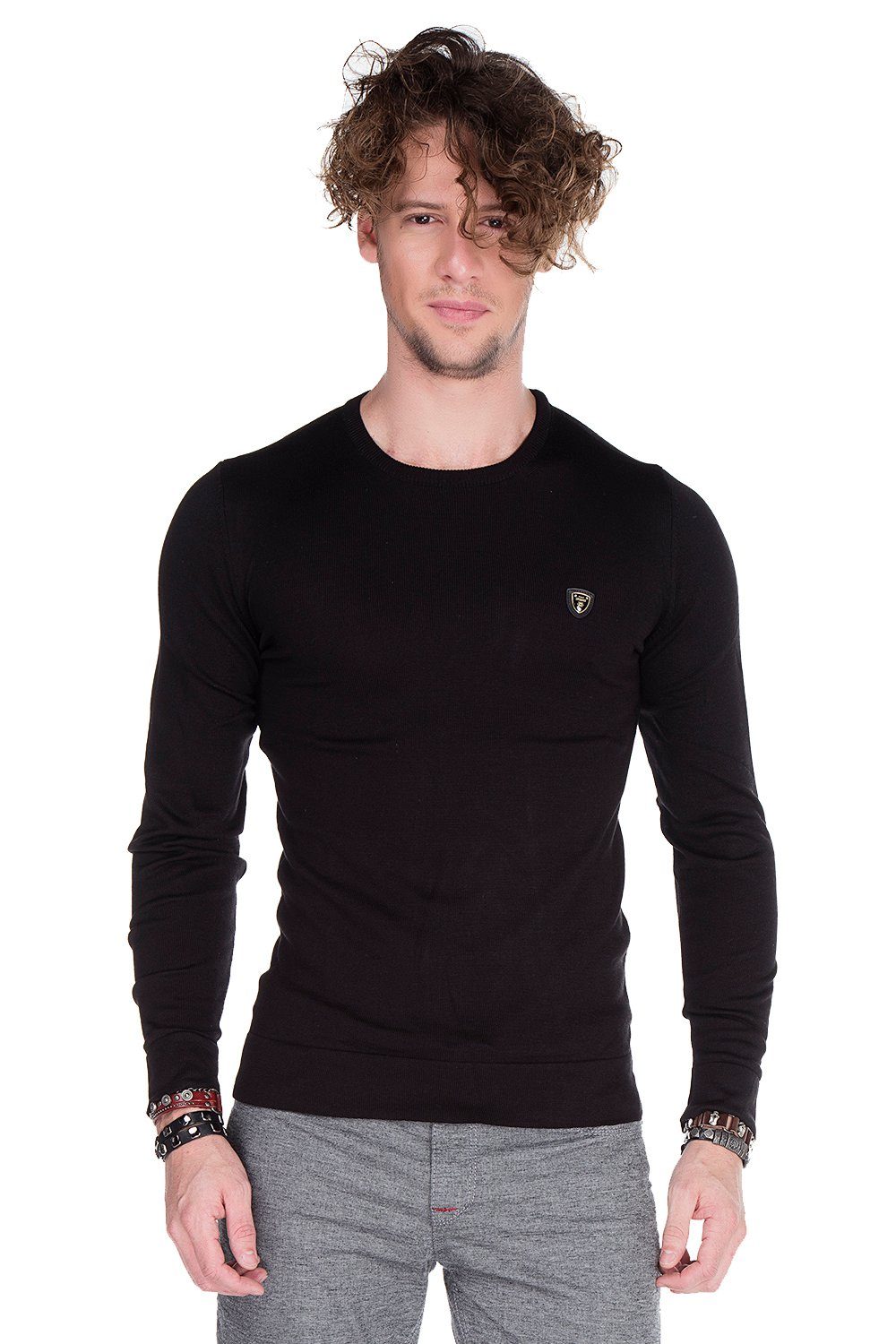 Cipo & Baxx Rundhalspullover CP148 günstig online kaufen