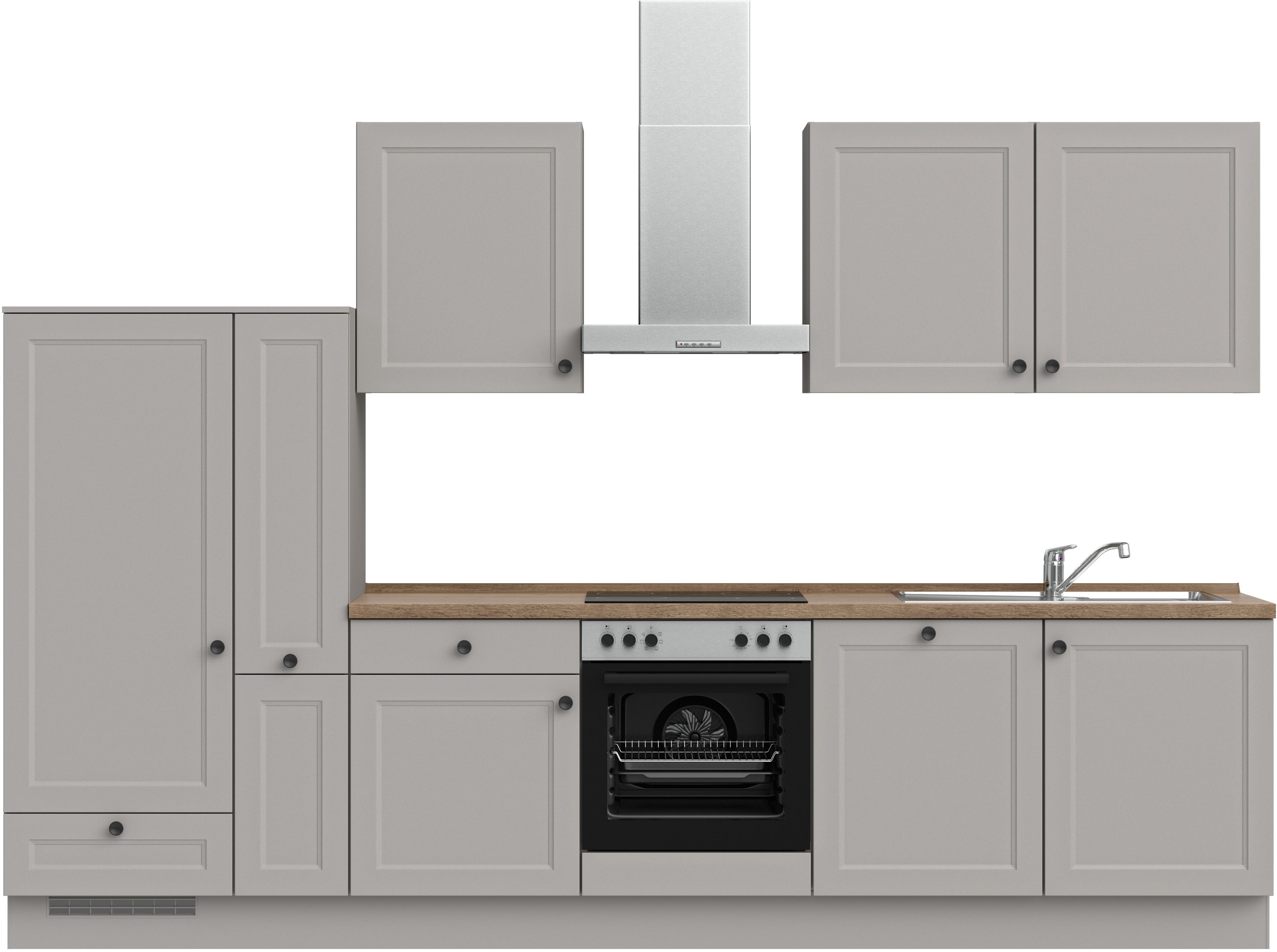 nobilia® Küchenzeile "Cascada I", vormontiert, Ausrichtung wählbar, Breite 330 cm, wahlw. mit E-Geräten