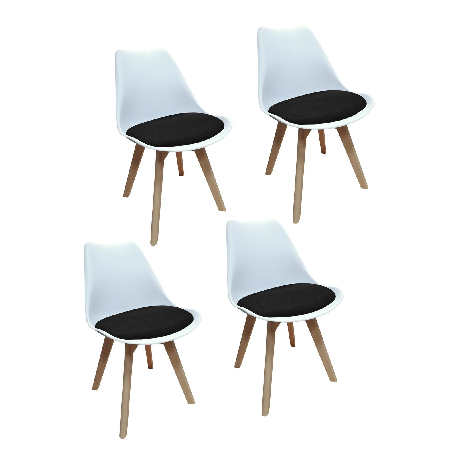 HTI-Living Esszimmerstuhl Stuhl Atlanta Webstoff 4er-Set (Set, 4 St), Esszimmerstuhl Weiß, Schwarz