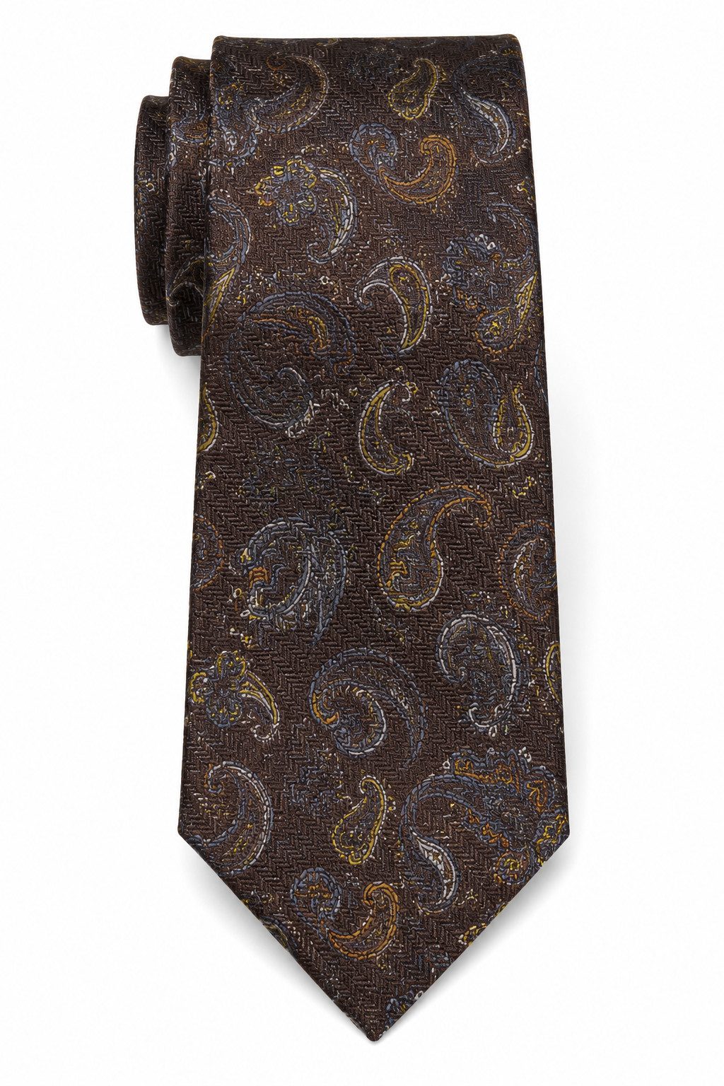 Seidenfalter Krawatte - Krawatte 6cm - Seidenkrawatte braun Paisley
