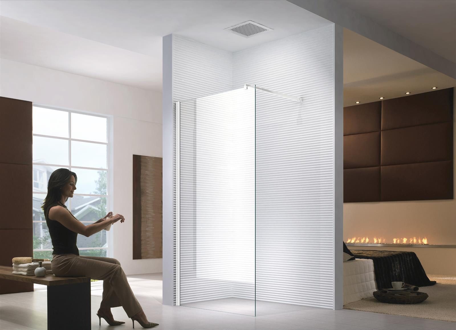 Glaszentrum Hagen Walk-in-Dusche Glaszentrum Hagen (WH) 100x200 cm Walk in Dusche, ESG Glas