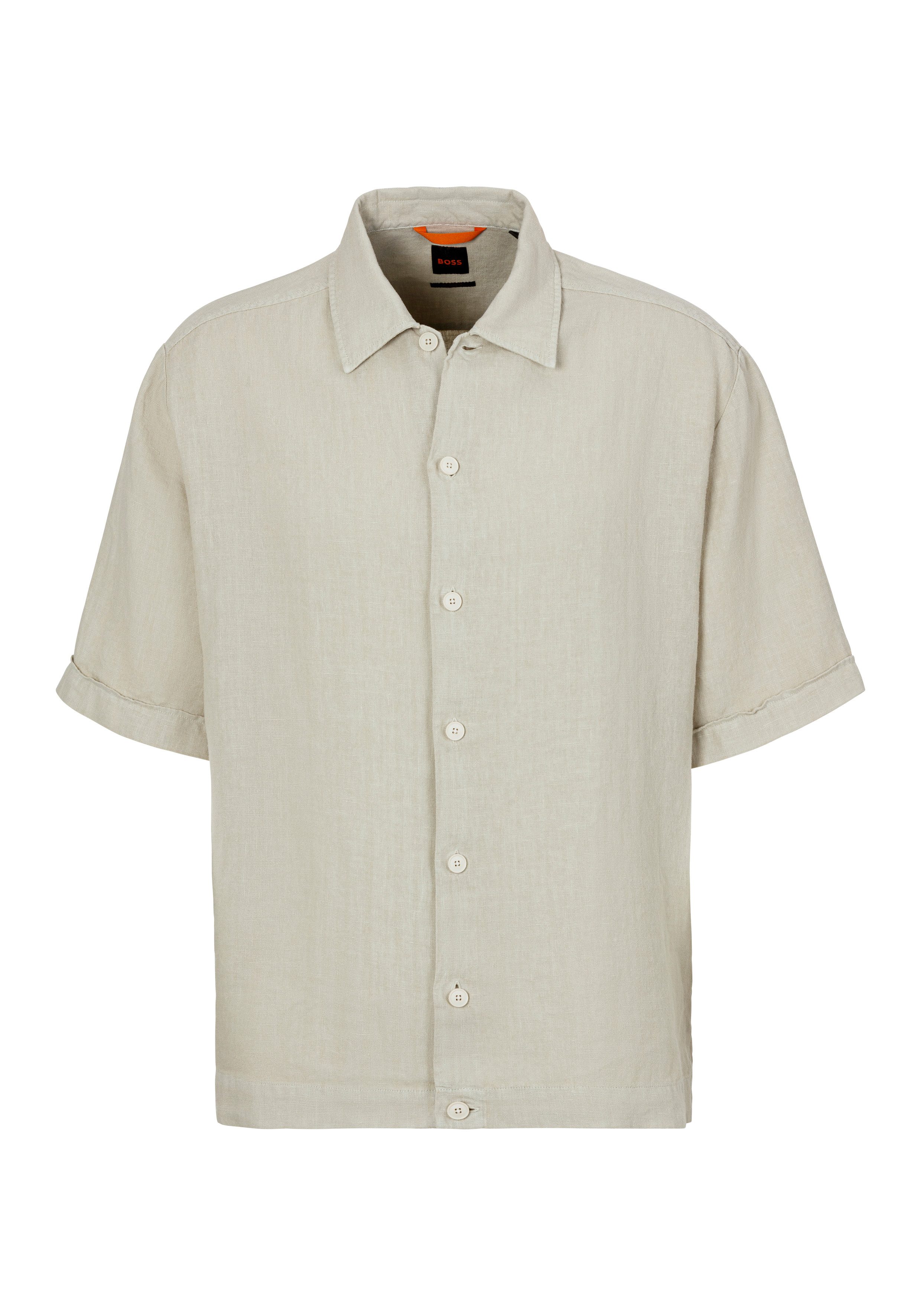 BOSS ORANGE Leinenhemd Lapoully mit Kontrastdetails innen günstig online kaufen