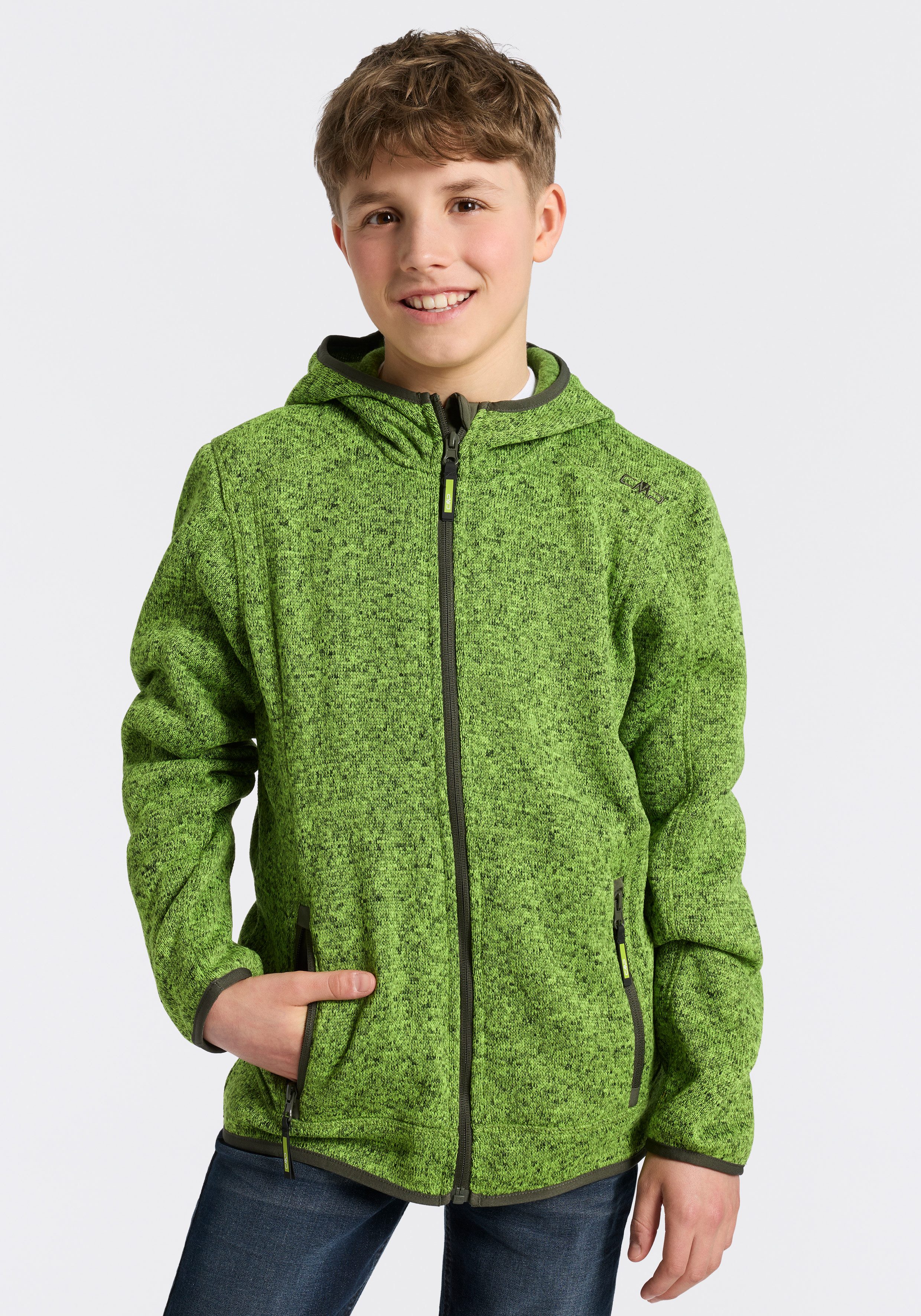 CMP Strickfleecejacke KID JACKET FIX HOOD Übergangsjacke für Kinder und Jugendliche