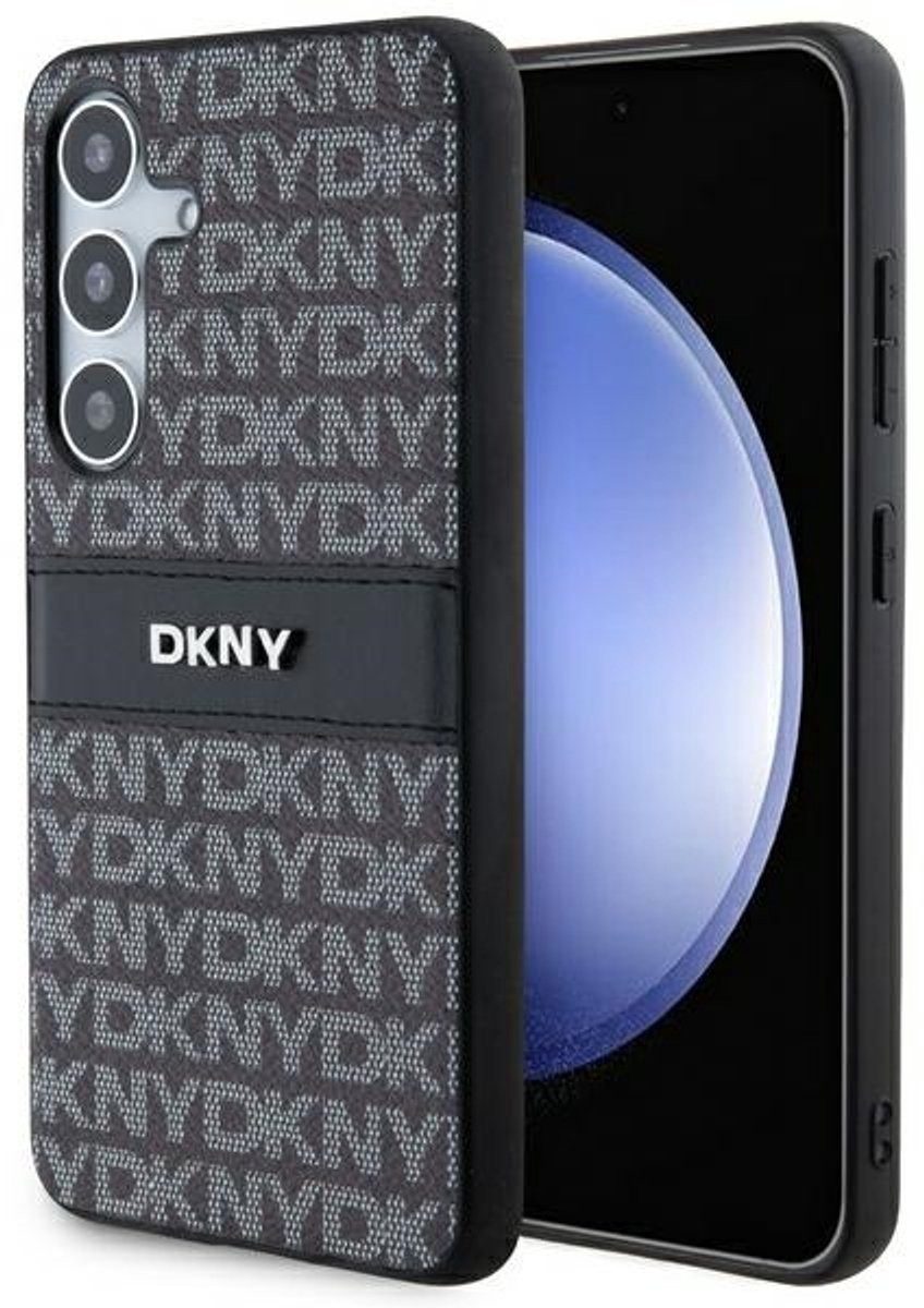 DKNY Etui Handyhülle aus Leder, schwarz, Monostreifen - iPhone 13