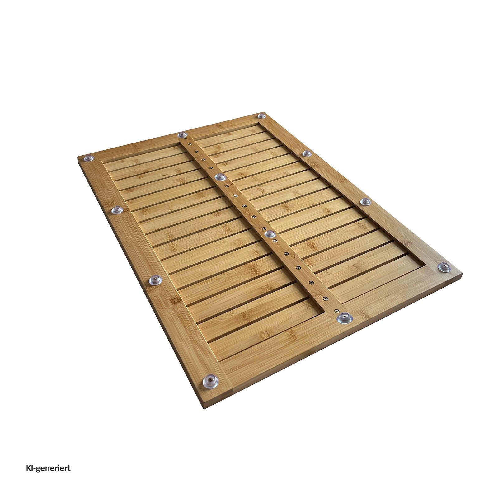 HTI-Living Badematte Bambusmatte Antirutschmatte, Höhe 3.5 mm, 1 Badematte, fußbodenheizungsgeeignet, Holz, rechteckig, Badvorleger Badematte – Bild 3 von 5