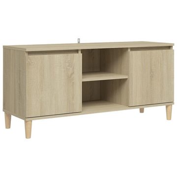 furnicato TV-Schrank mit Massivholz-Beinen Sonoma-Eiche 103,5x35x50 cm