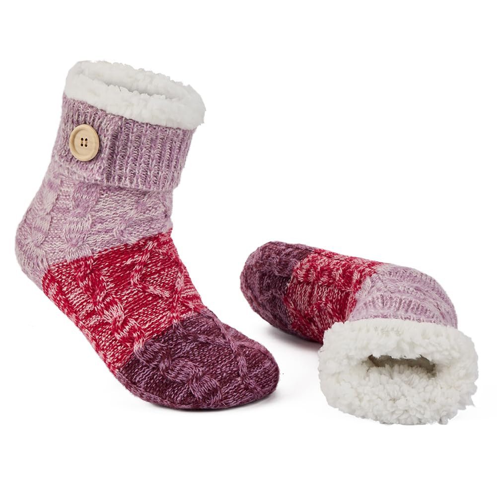 Coonoor Haussocken Kuschelsocken Stoppersocken Damen 1 Paar, Wintersocken Flauschige Socken Antiruschsocken, Warme Bettsocken Haussocken