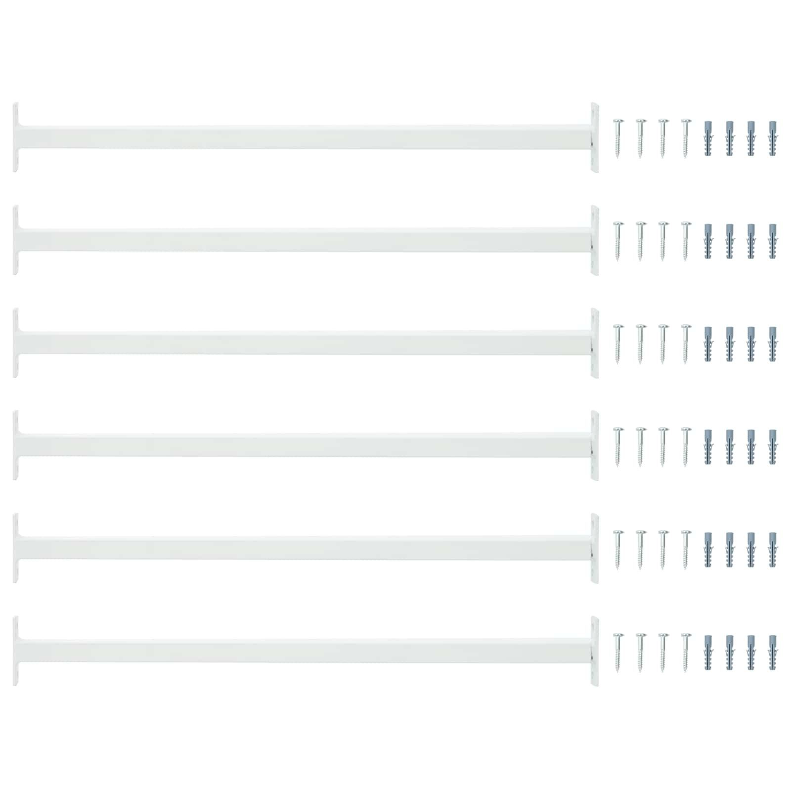 vidaXL Fenster Verstellbarer Fenster-Sicherheitsbalken 6 pcs Weiß Stahl, (6 St)