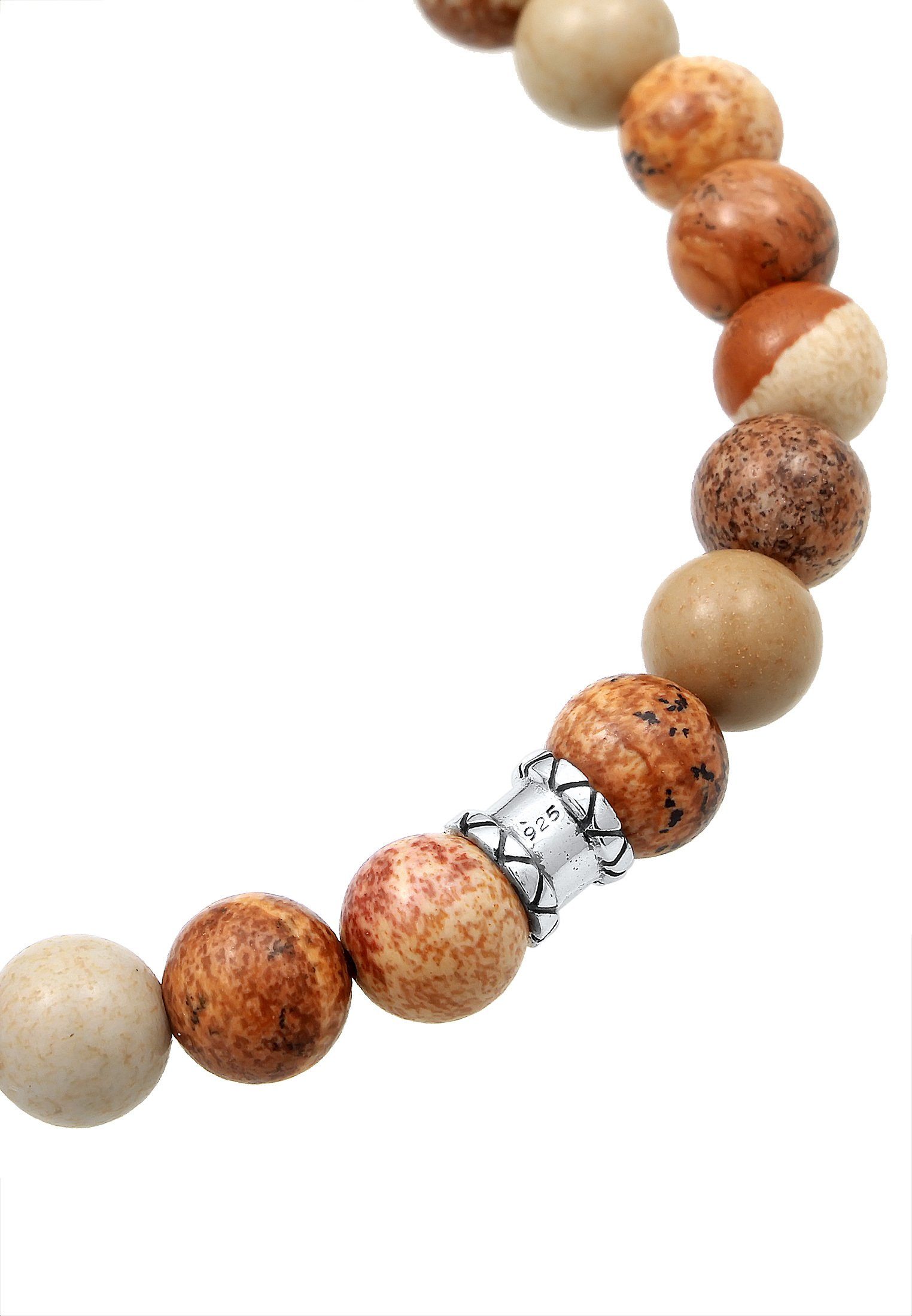 Kuzzoi Armband Herren Achat Tigerkopf Bead Oxidiert 925 Silber