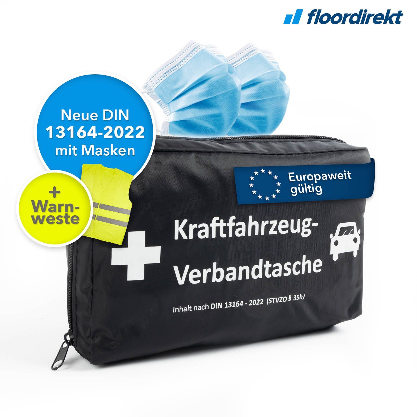 JUNG KFZ-Verbandkasten ComfortAID Verbandskasten Auto 2023, geprüft nach  DIN 13164:2022, (DIN 13164:2022- Entspricht den neuen Anforderungen für  Verbandkästen aus Februar 2023, 43 St), neue Verbandskasten Norm 2023,  Erste Hilfe Set Auto, Verbandkasten