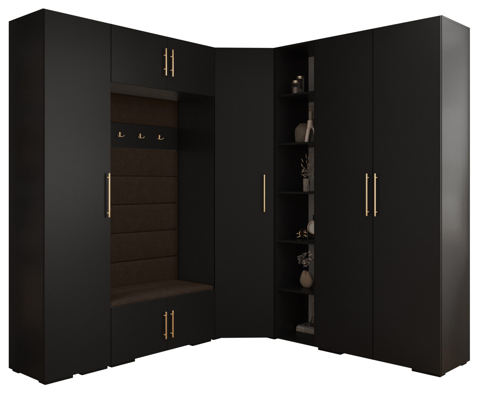 ABIKS MÖBEL Kompaktgarderobe INOVA 3 SATZ 2 Möbelset, Garderobe mit Kleiderstange und Regalen