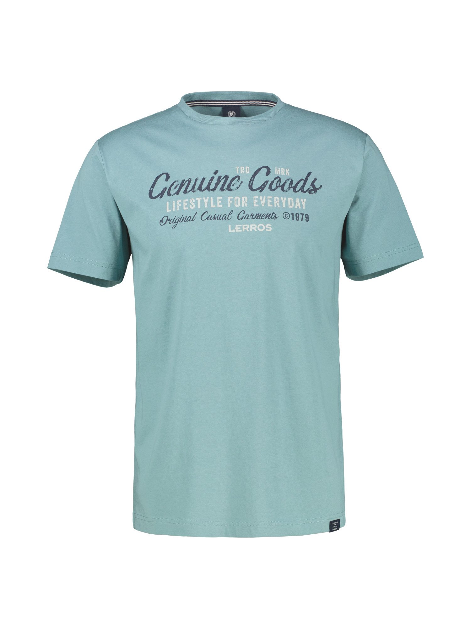LERROS T-Shirt LERROS T-Shirt unifarben mit Print und 1/2-Ärmeln günstig online kaufen