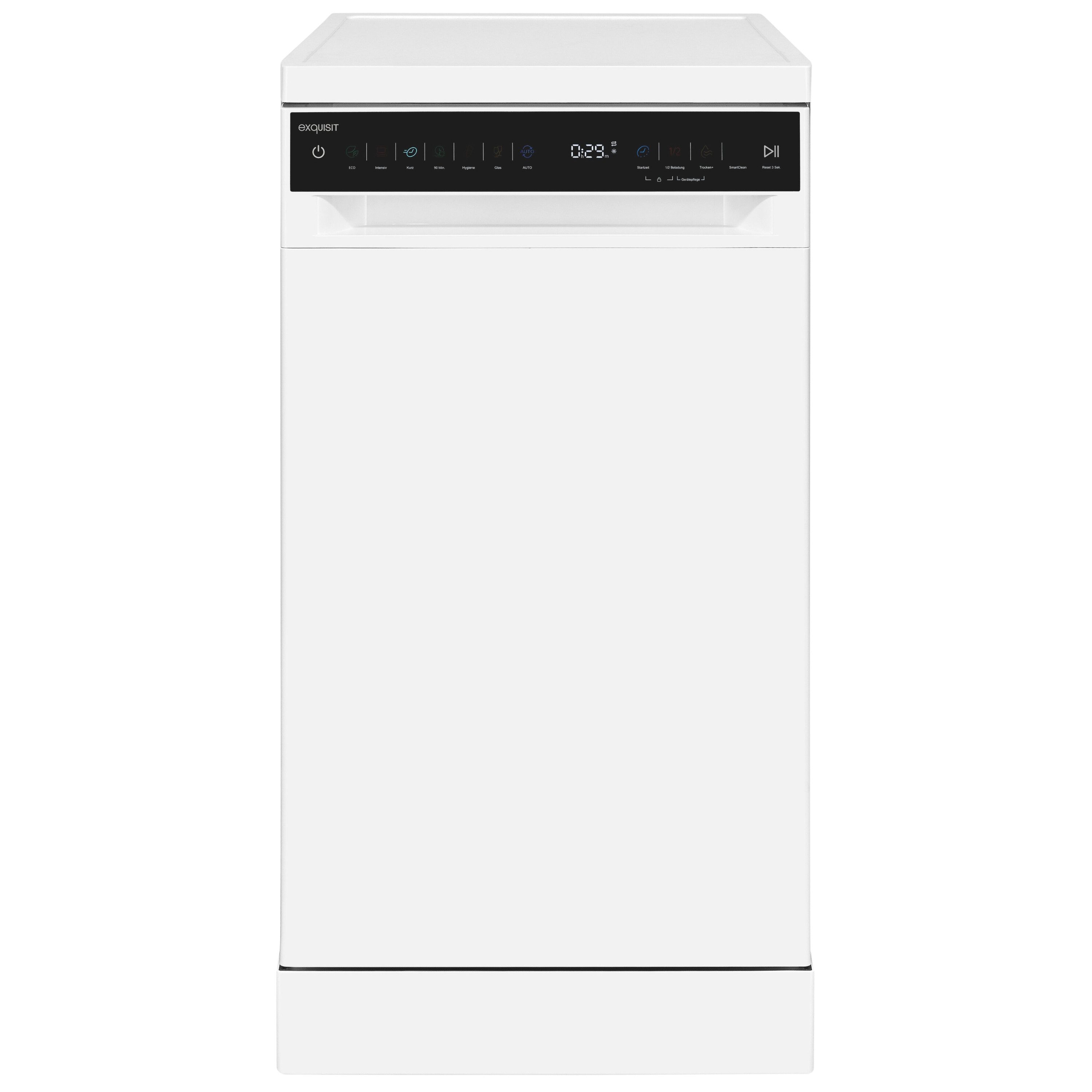 EXQUISE Standgeschirrspüler GSP59311-450C, 9,8 l, 11 Maßgedecke, LED, 2100 W, 84,9 x 44,8 x 59,0 cm, 118,2 cm