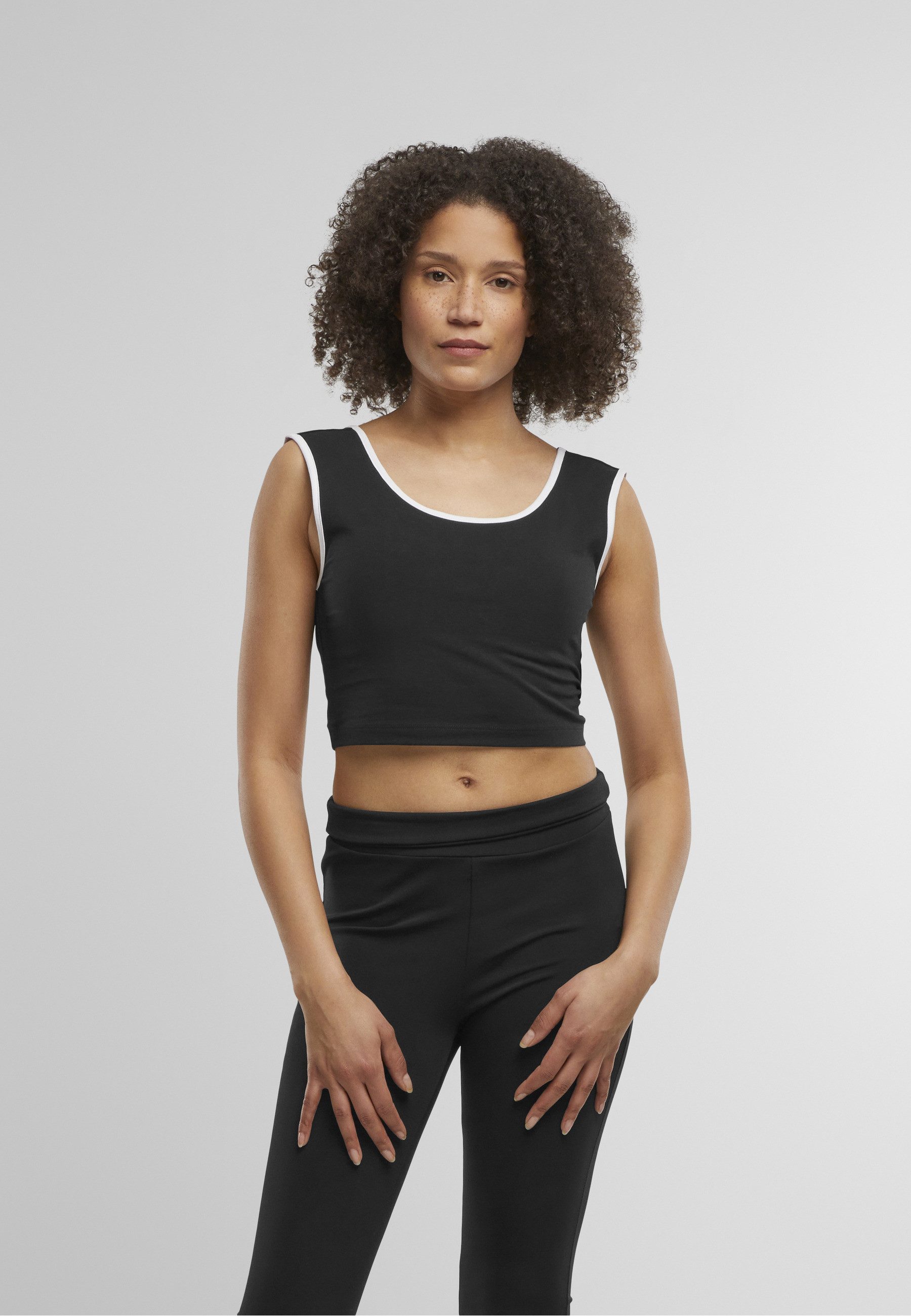 URBAN CLASSICS T-Shirt Urban Classics Ladies Contrast Cropped Top (1-tlg)