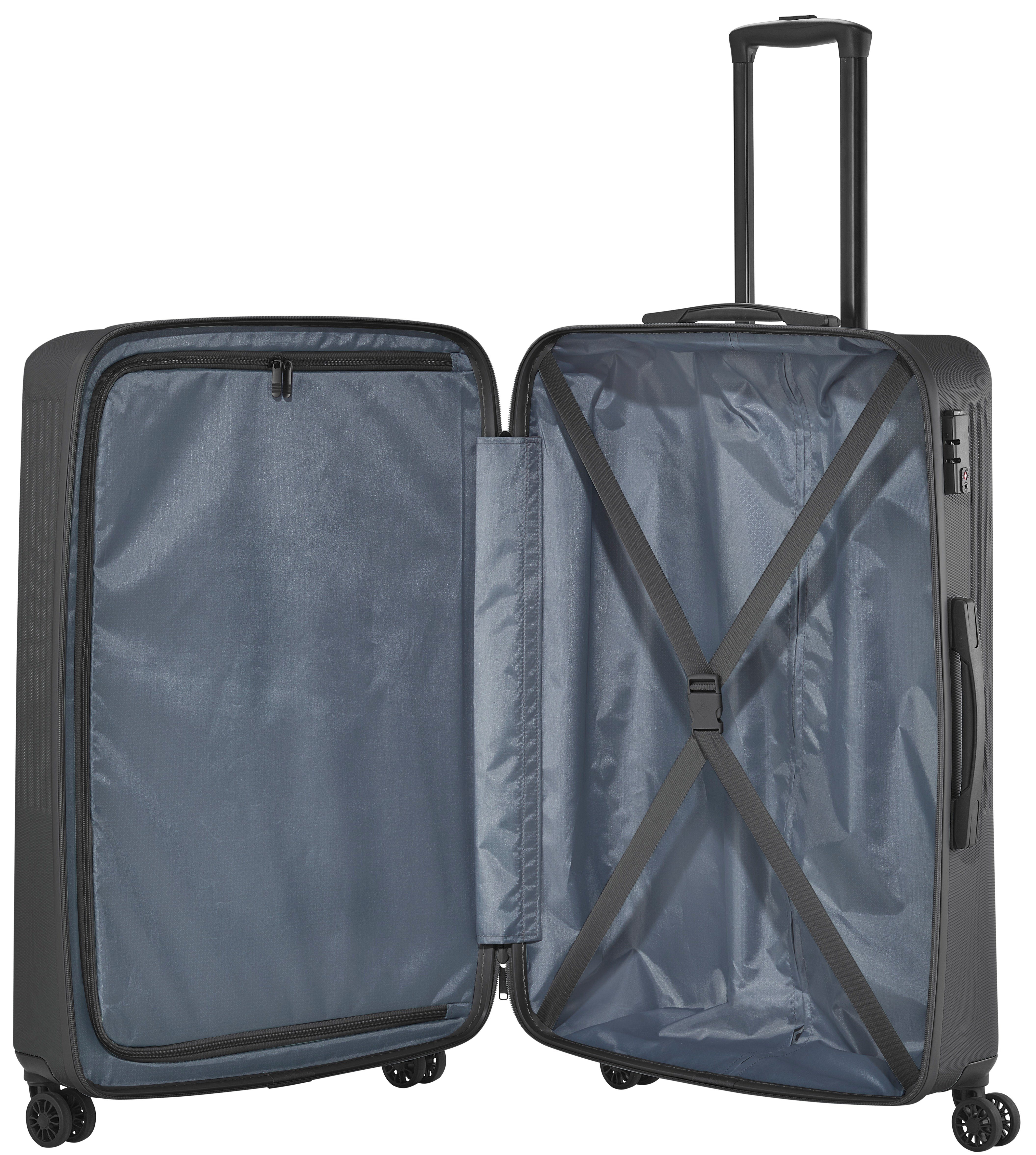 travelite Hartschalen-Trolley BALI 4w Look anthrazit dezentem 4 Trolley L, in Rollen