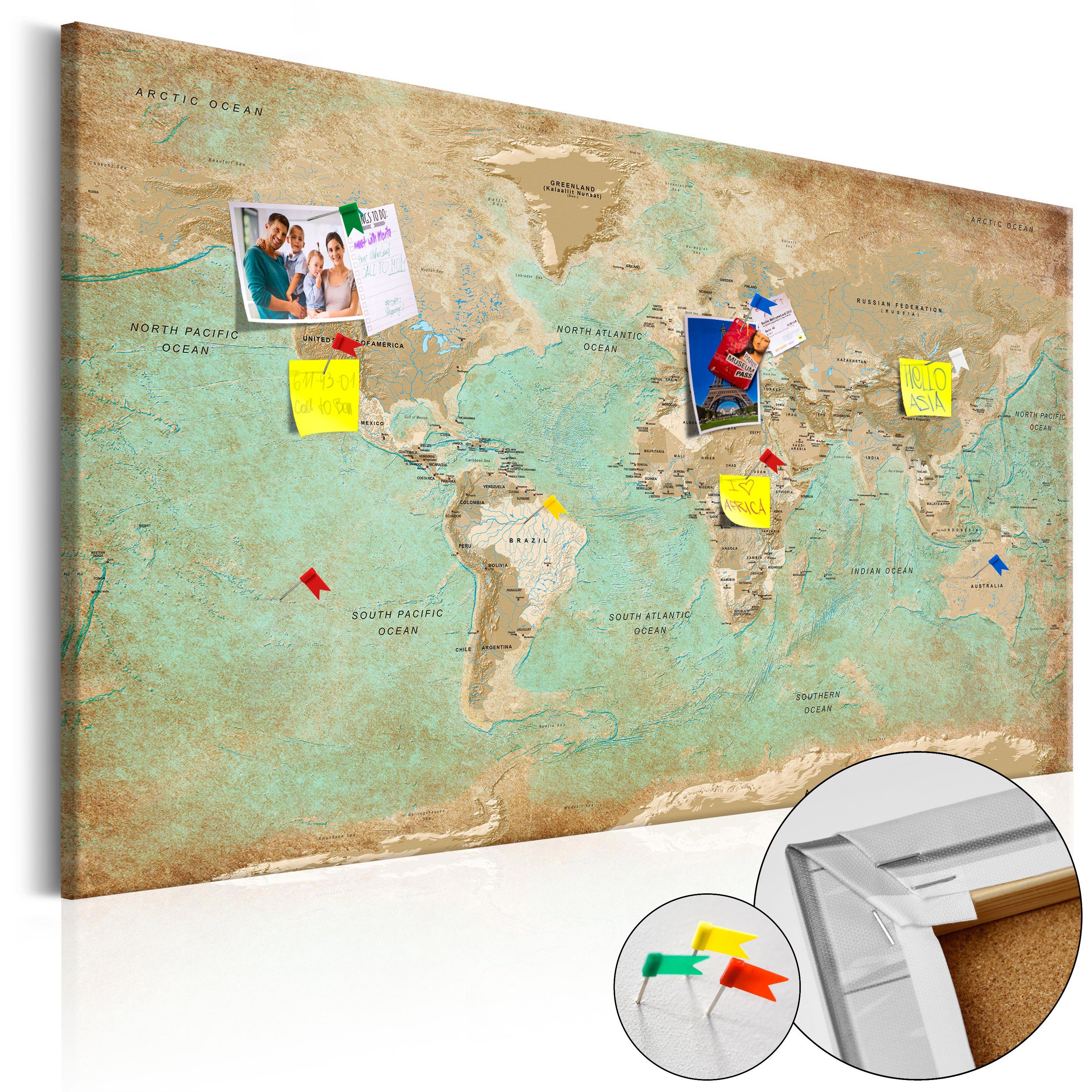 Artgeist Pinnwand Celadon Journey [Cork Map]
