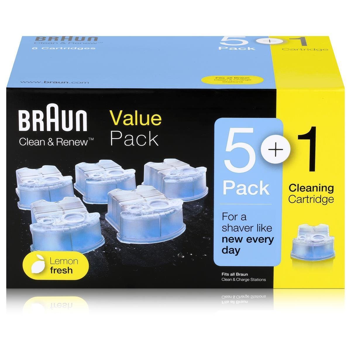 & Braun für 5+1 Haarentferner-Set Rasierer Clean elektrische Ersatzkartuschen Renew