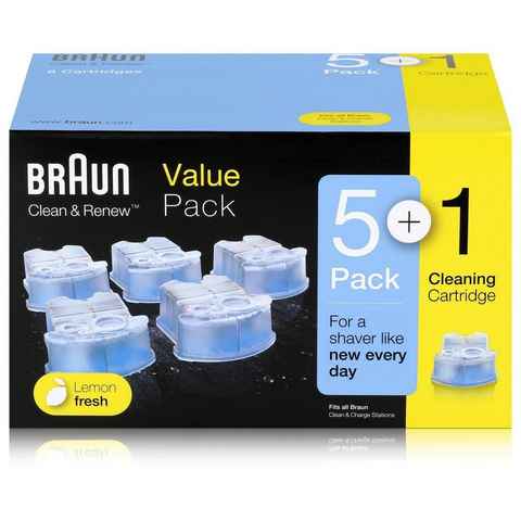 Braun Braun Series Ersatzkartuschen mit Reinigungsflüssigkeit CCR 5+1 Elektrorasierer Reinigungslösung