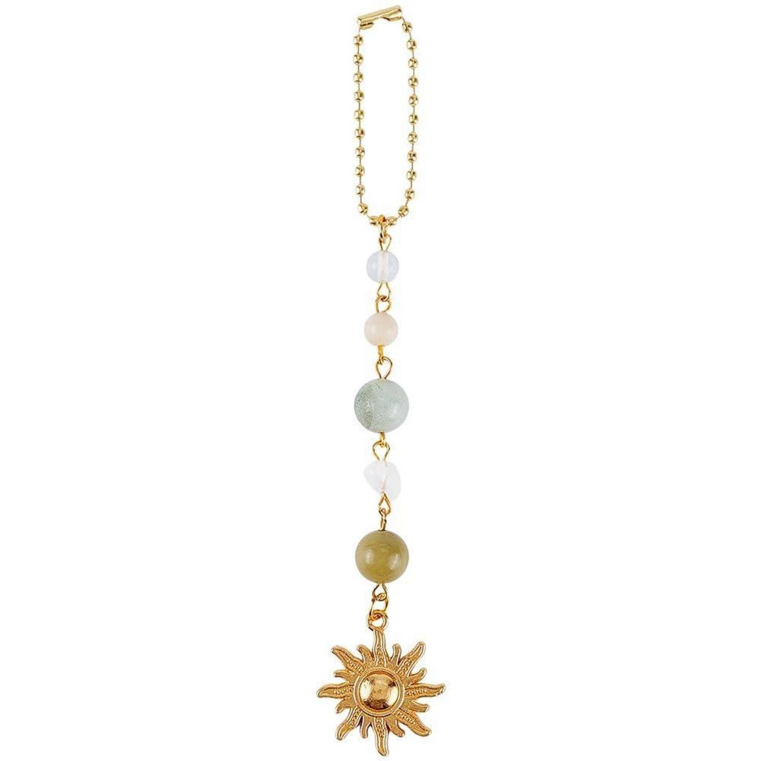 LuxusKollektion Ornament Anhänger Rückspiegel Edelsteinperlen Boho Auto Sonne