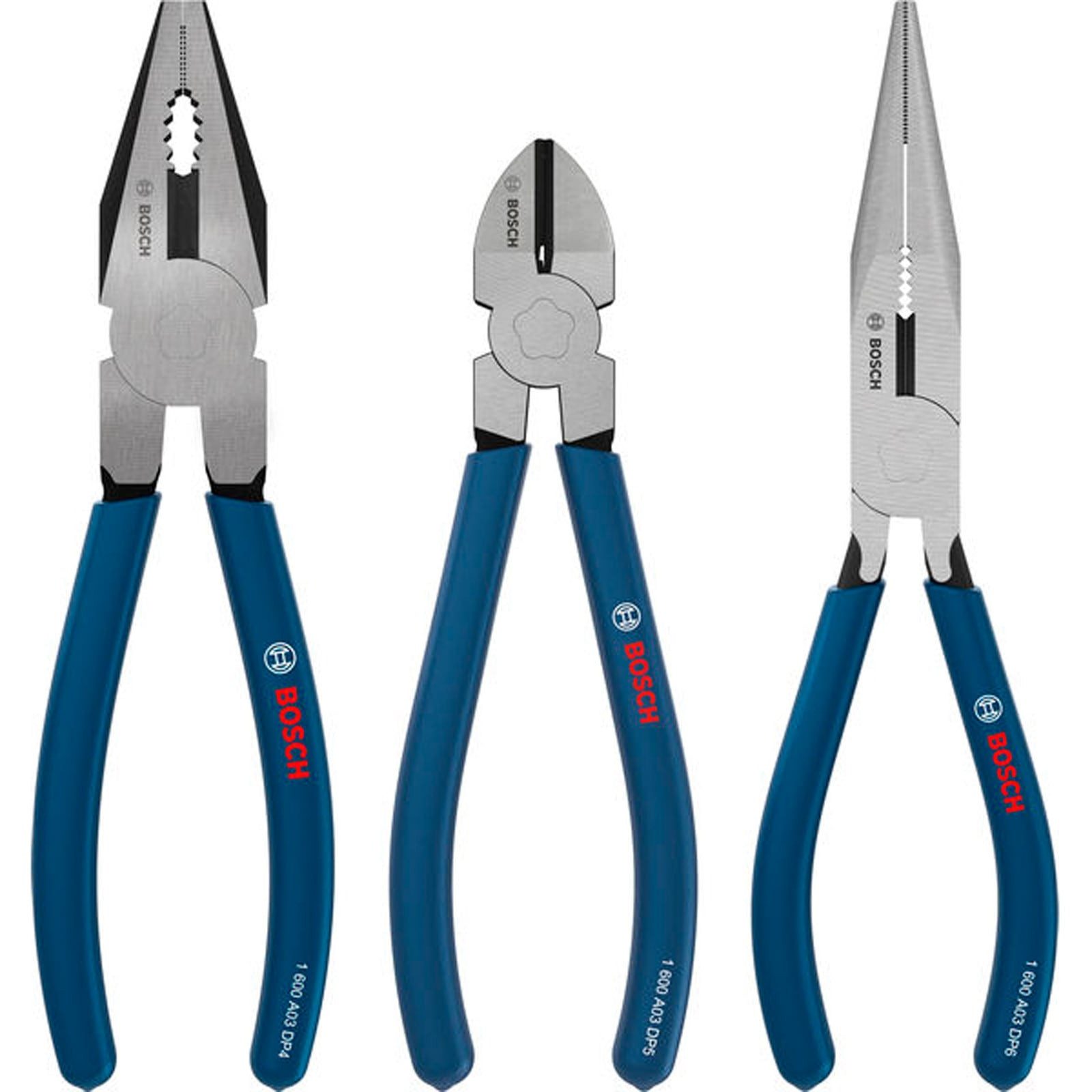 BOSCH Zangenset Bosch Zangen-Set tauchbeschichtete rutschfeste Griffe 3-tlg. - 1600A03