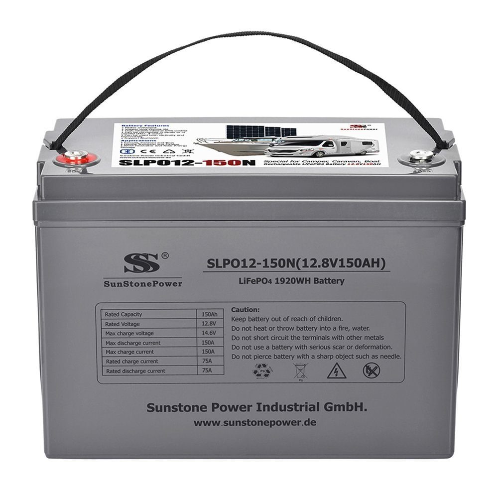 Solarakkus Batterie 150AH Camper Akku 150A Power LiFePO4 Lithium für Entladung 12V Sunstone Boot