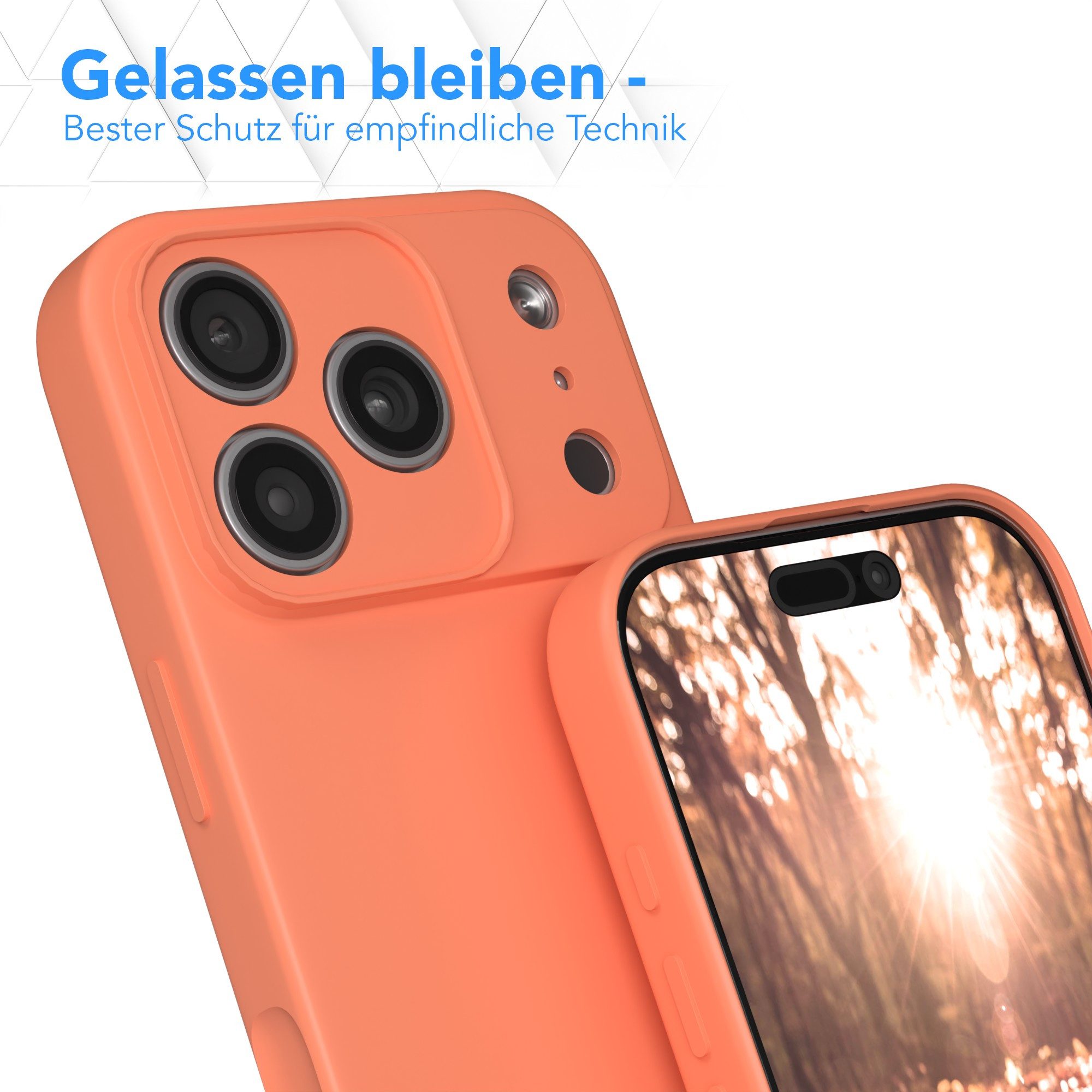 EAZY CASE Handyhülle für Apple iPhone 17 Pro Hülle Silikon 6,3 Zoll, Schutzhülle mit Kameraschutz Telefonhülle elastisch Bumper tpu Orange – Bild 4 von 5