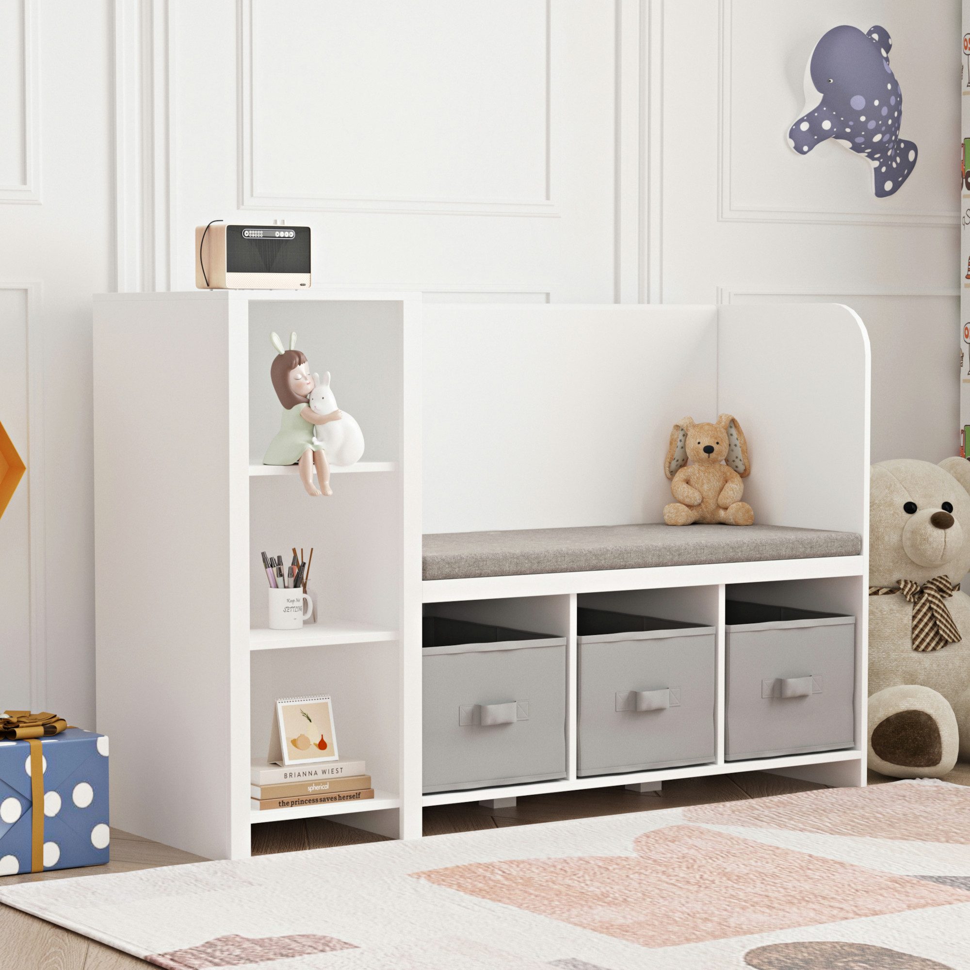 en.casa Sitzbank, »Høylandet« Kinderbank mit Regal günstig online kaufen