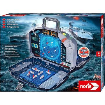 Noris Spiel, Schiffe Versenken Light & Sound, Reisespiel Kinderspiel für Kinder ab 5 Jahren