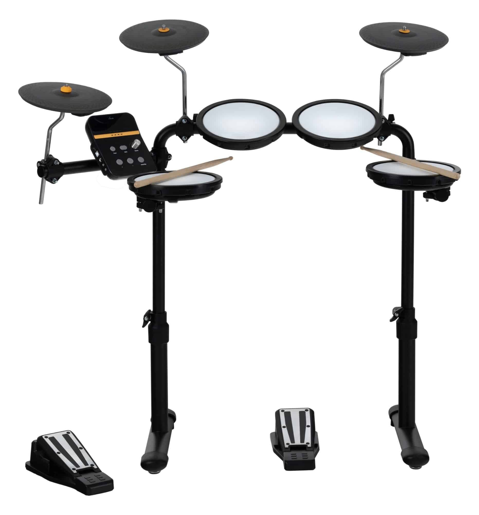 XDrum E-Drum DD-250 E-Drum Kit mit 4 Mesh Heads Pads - 3 Becken - Fußcontroller, 10-St., 12 Presetkits mit 68 Sounds & 10 Playalong Songs