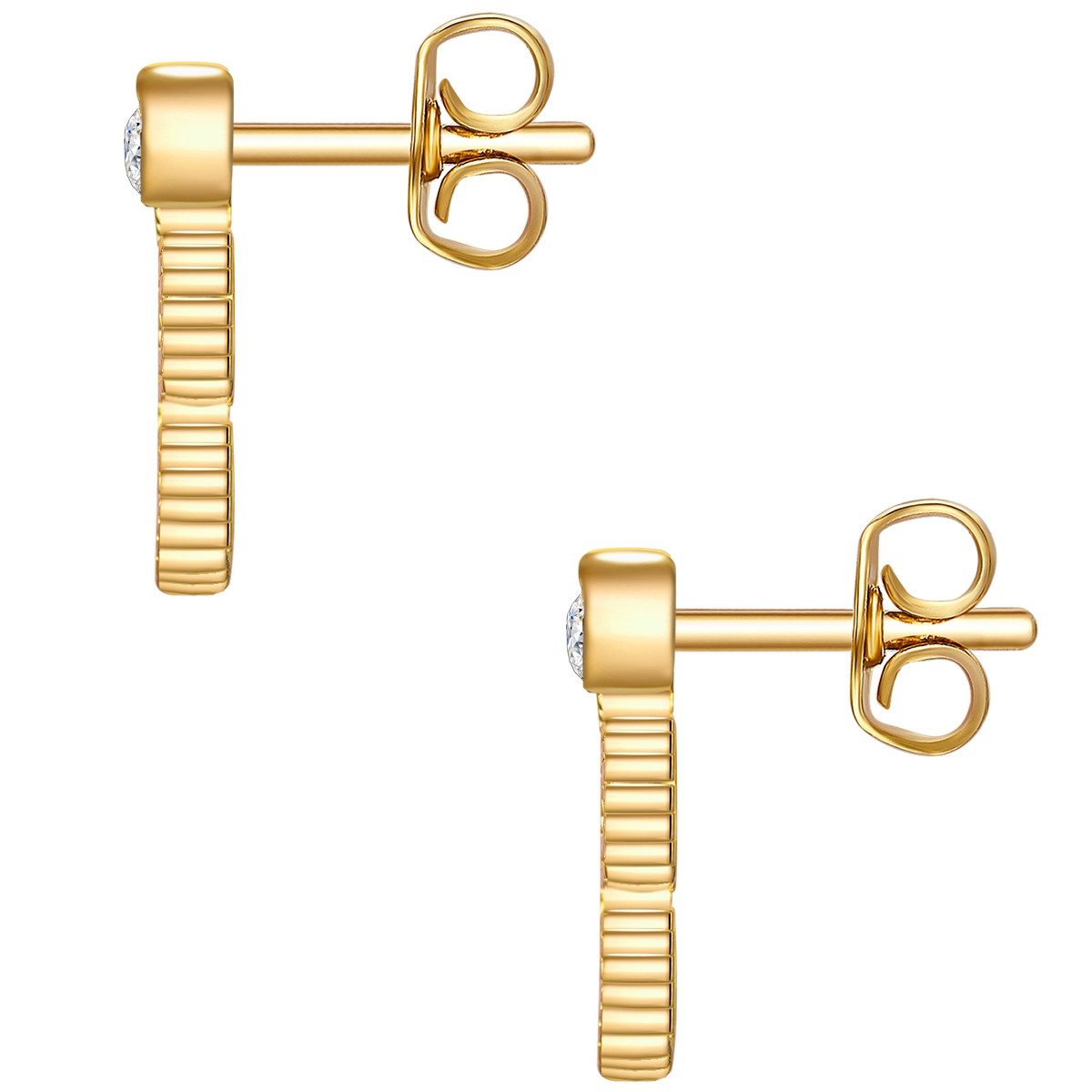 Lulu & Jane Paar Ohrhänger Schlange gelbgold, verziert mit Kristallen von Swarovski®