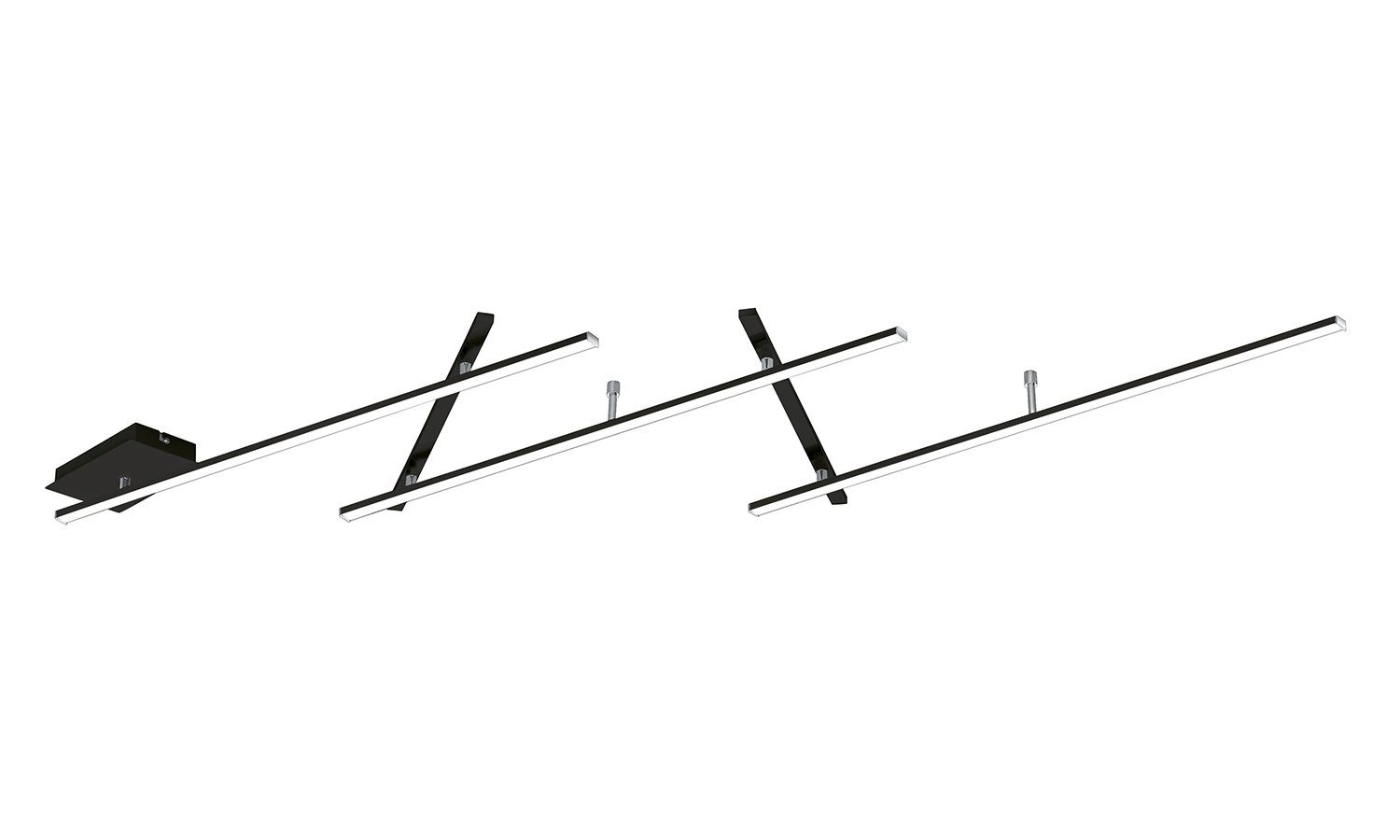 TRIO Leuchten LED Deckenleuchte INDIRA, Schwarz, B 245 x T 50 cm, Dimmfunkt günstig online kaufen