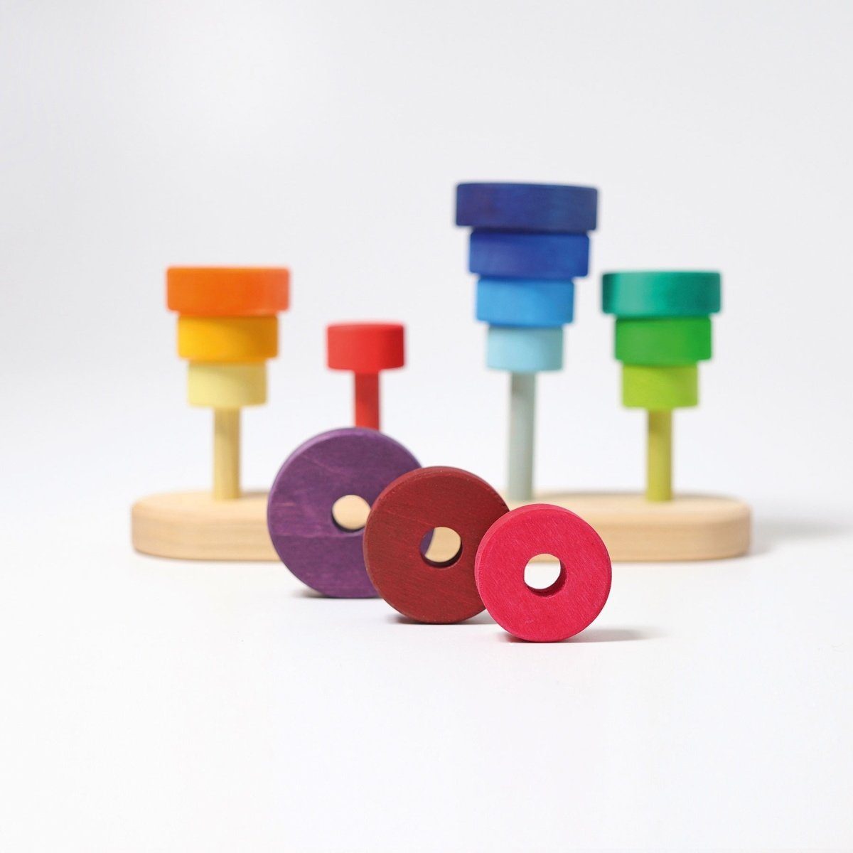 GRIMM´S Spiel und Holz Design Steckturm Stapelturm Steckturm Fabuto Steckspielzeug Holzspielzeug 14 Teile